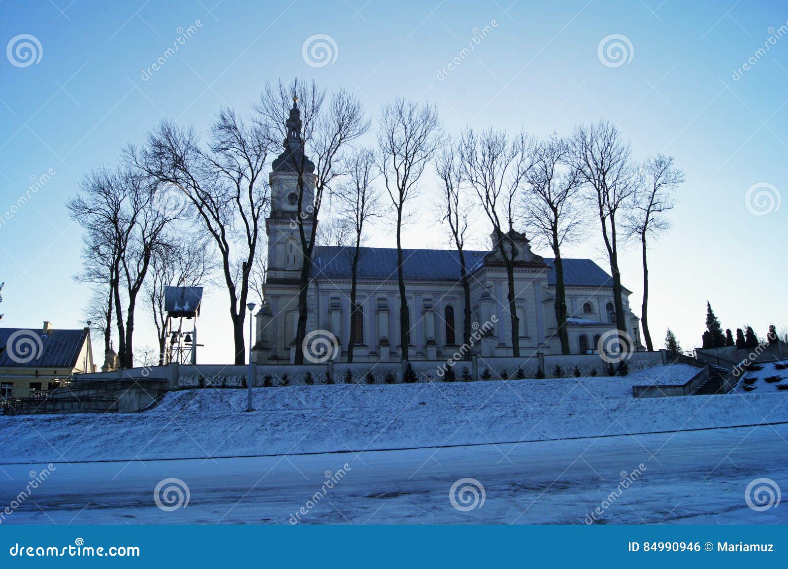 christmas card: church on the hill