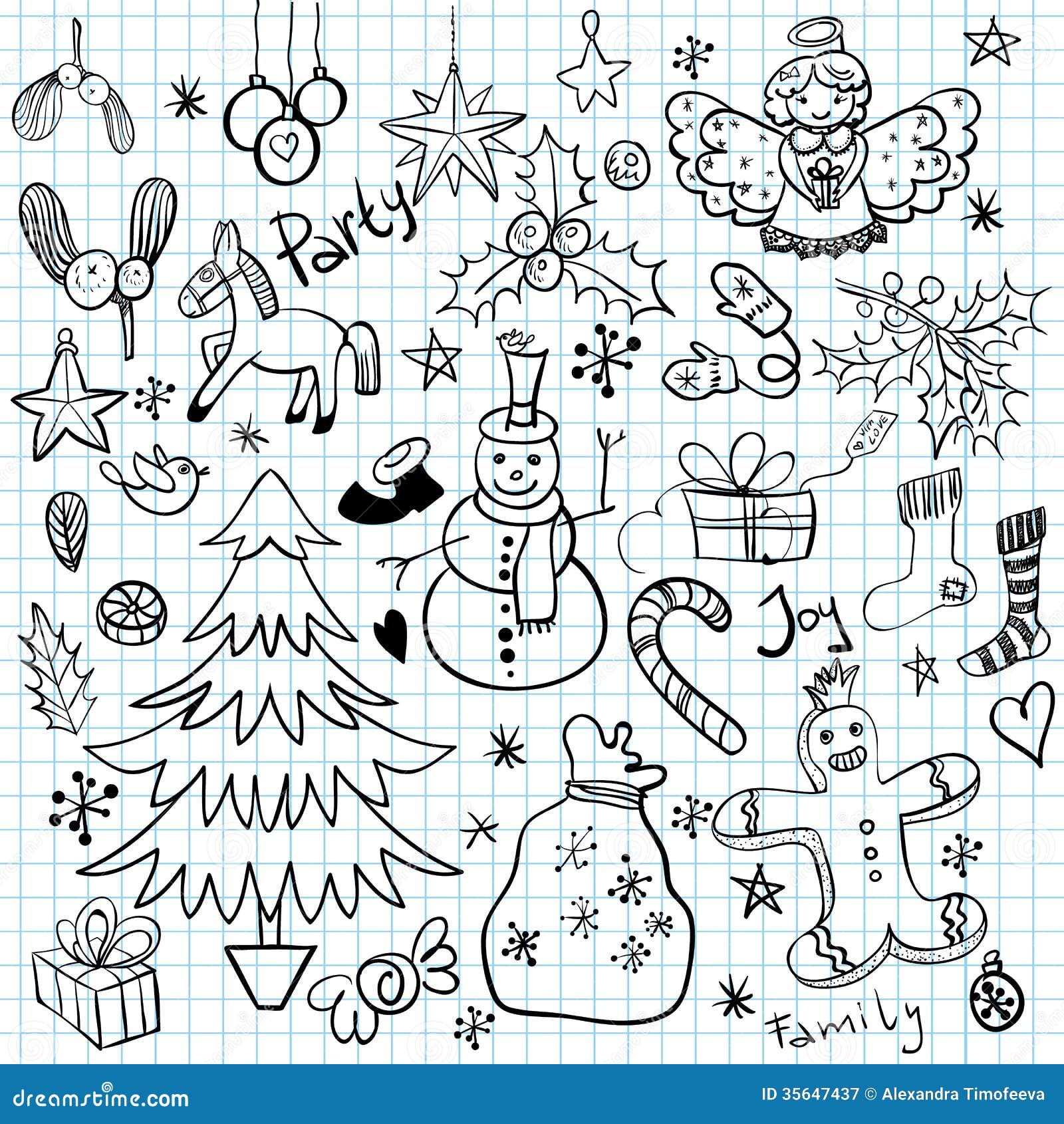 Christmas And Winter Holiday Doodles Royalty Free Stock 