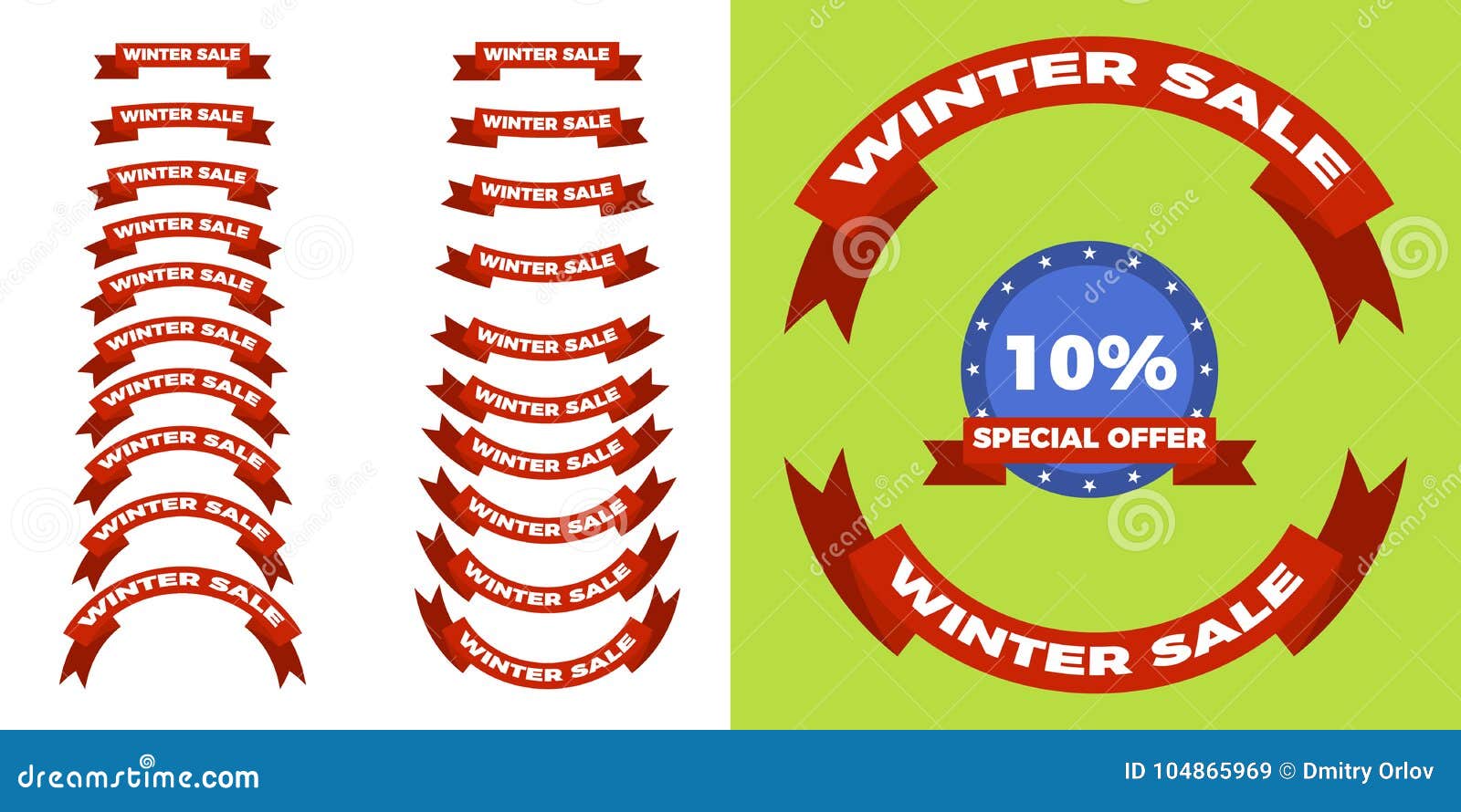 christmas and winter sale retro labels set ,flat style