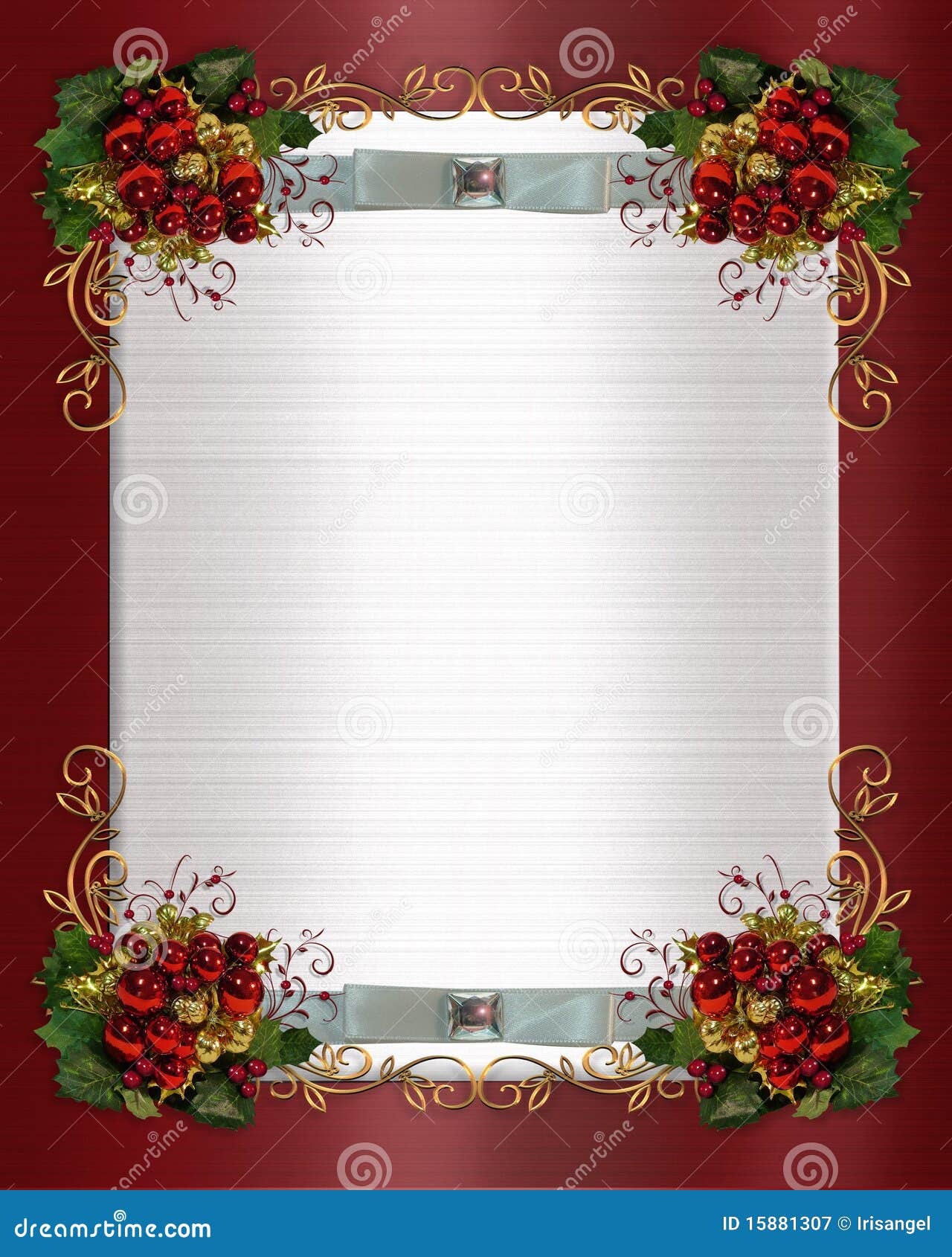 Christmas or Winter Wedding Border Stock Illustration Throughout Free Christmas Invitation Templates For Word