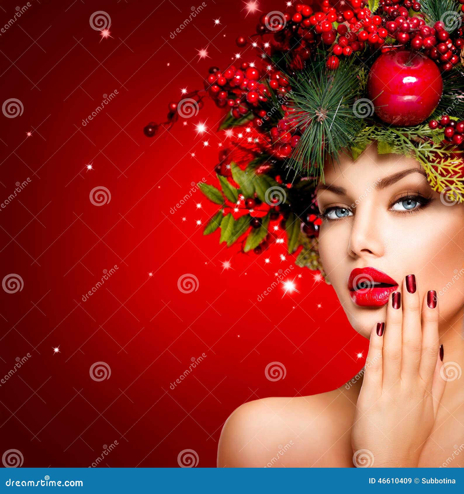 Christmas Winter Woman Stock Photo - Image: 46610409