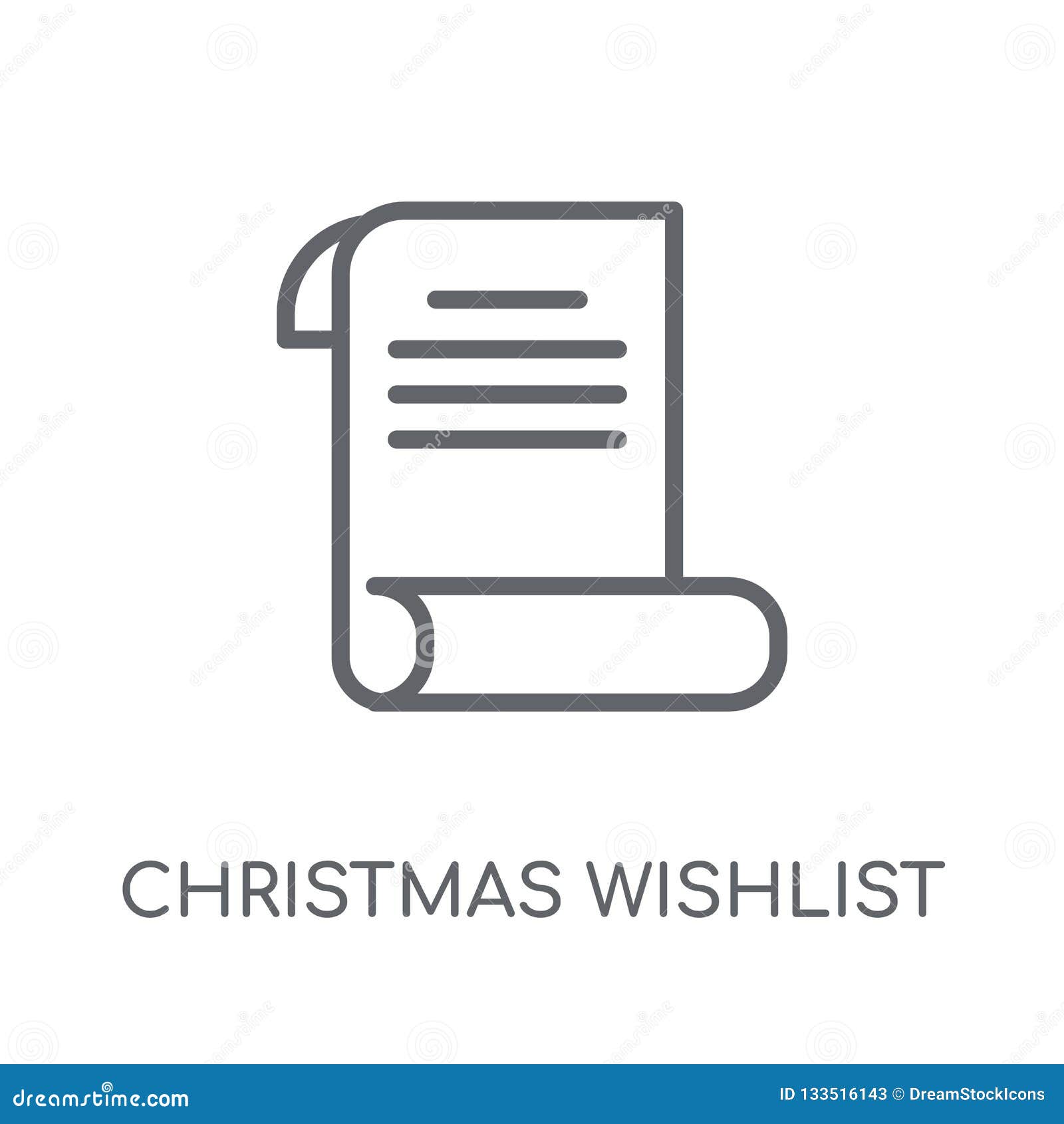 Christmas Wishlist Linear Icon. Modern Outline Christmas Wishlis Stock