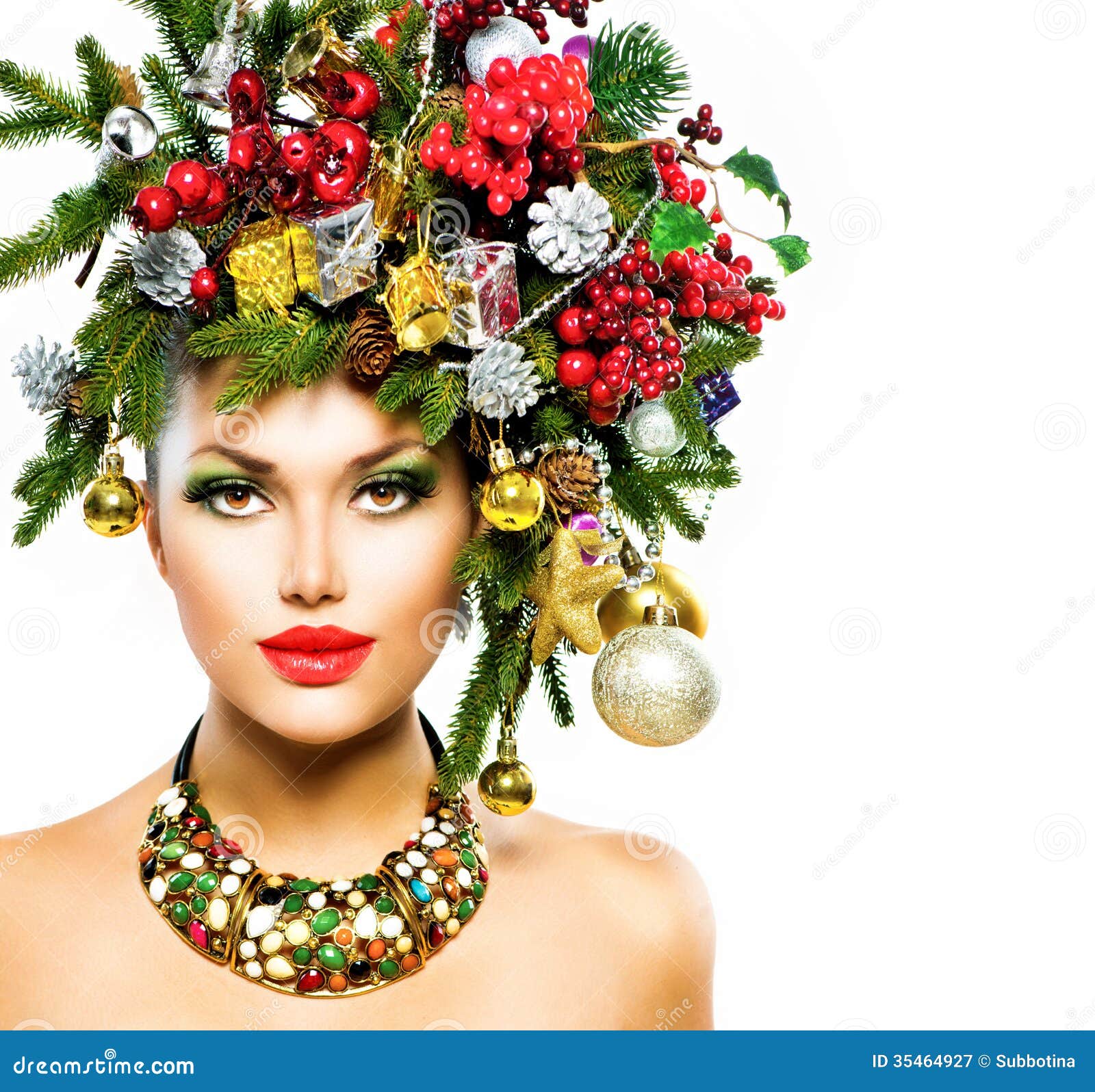 Christmas Woman stock image. Image of accessories, happy 