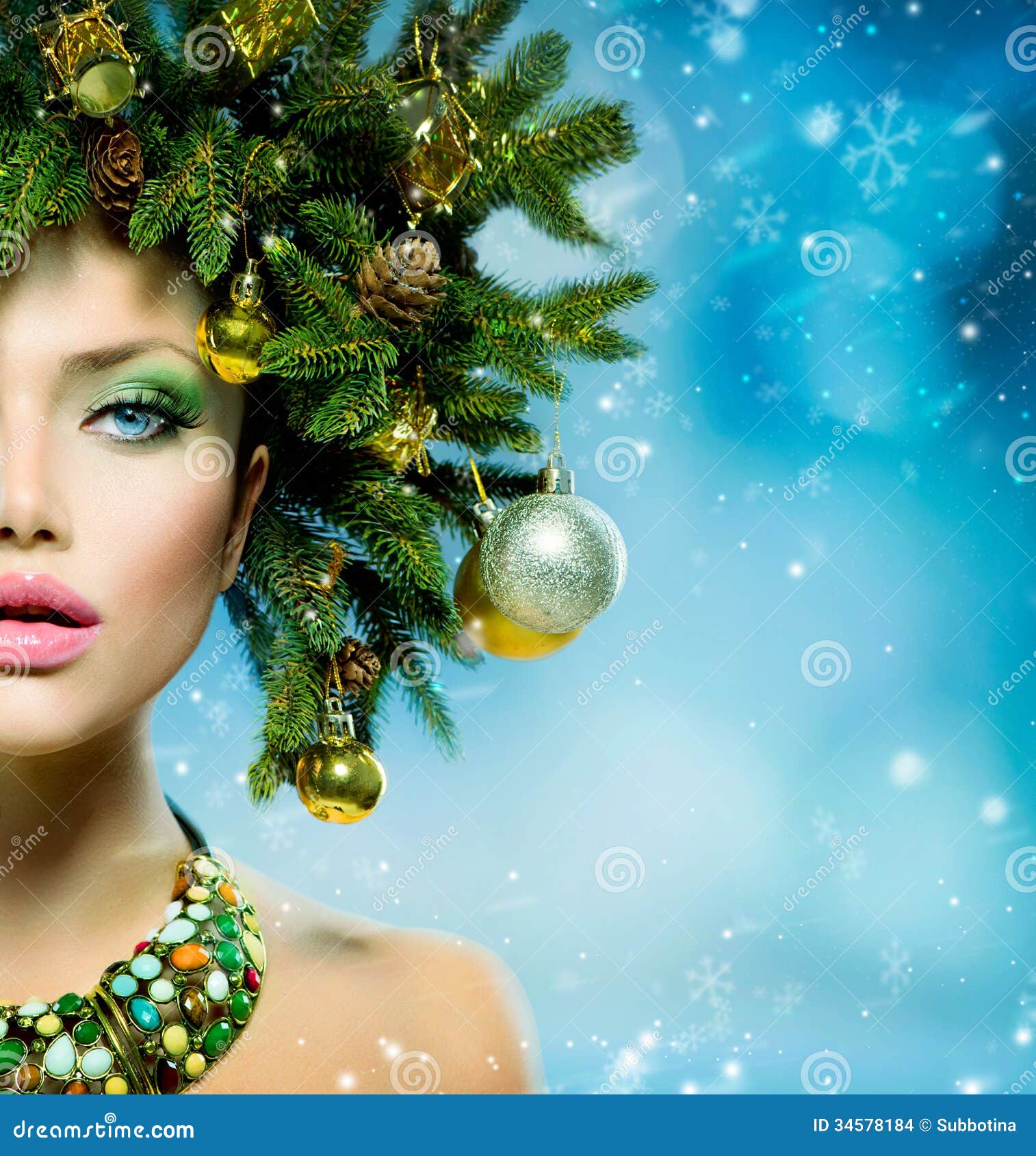 Christmas Woman stock photo. Image of holiday, colorful 