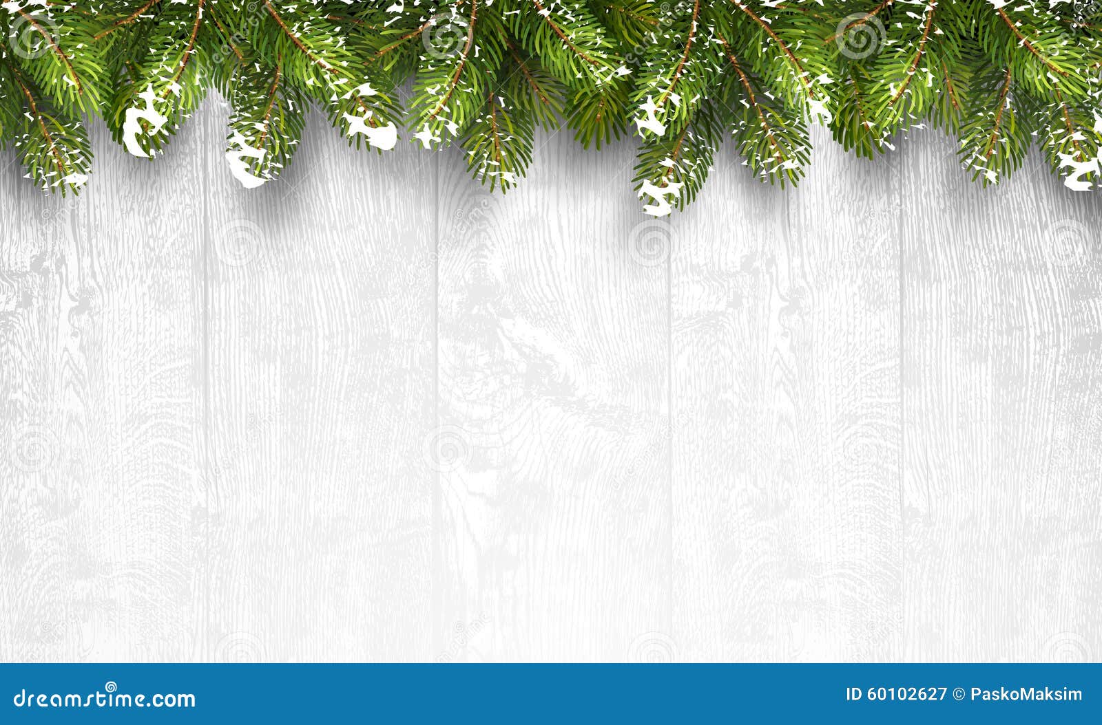 christmas wooden background with fir branches