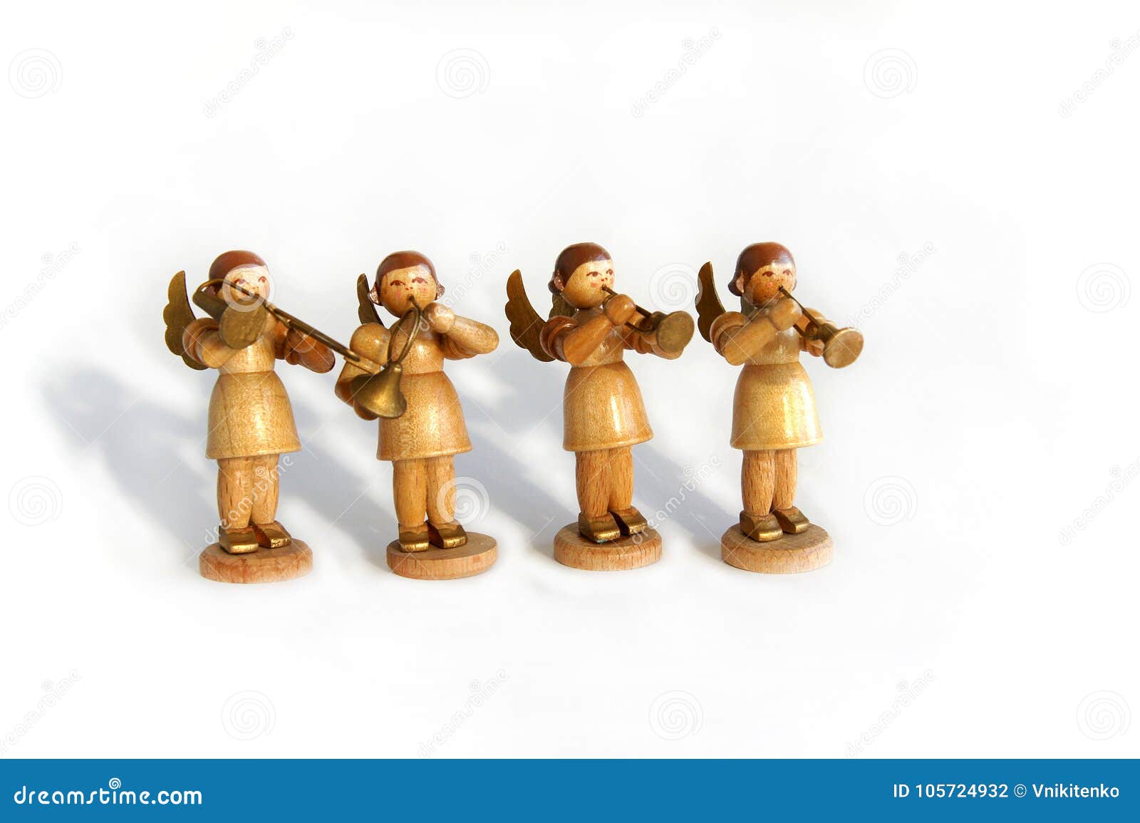 Download Statuettes Angels Musicians Stock Image of shiny ornate