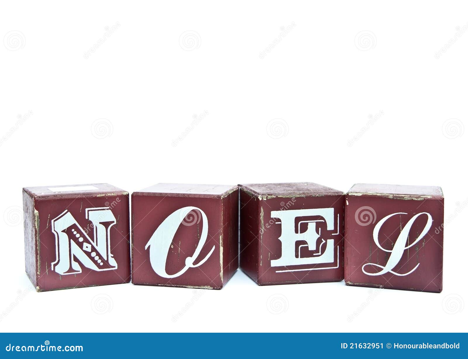 Christmas Word Noel On Wooden Blocks Stock Image - Image 
