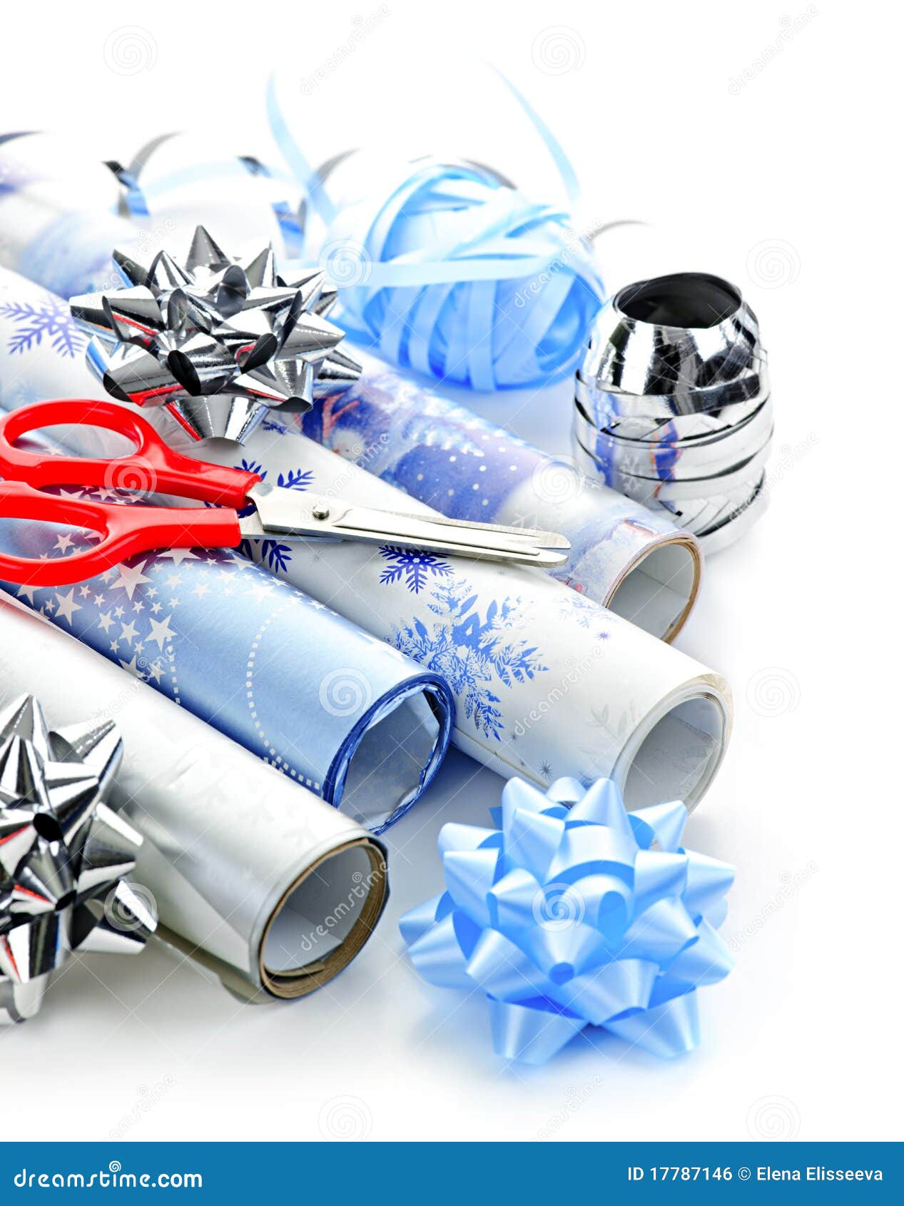 Christmas Wrapping Paper Rolls Stock Photo Image of decoration