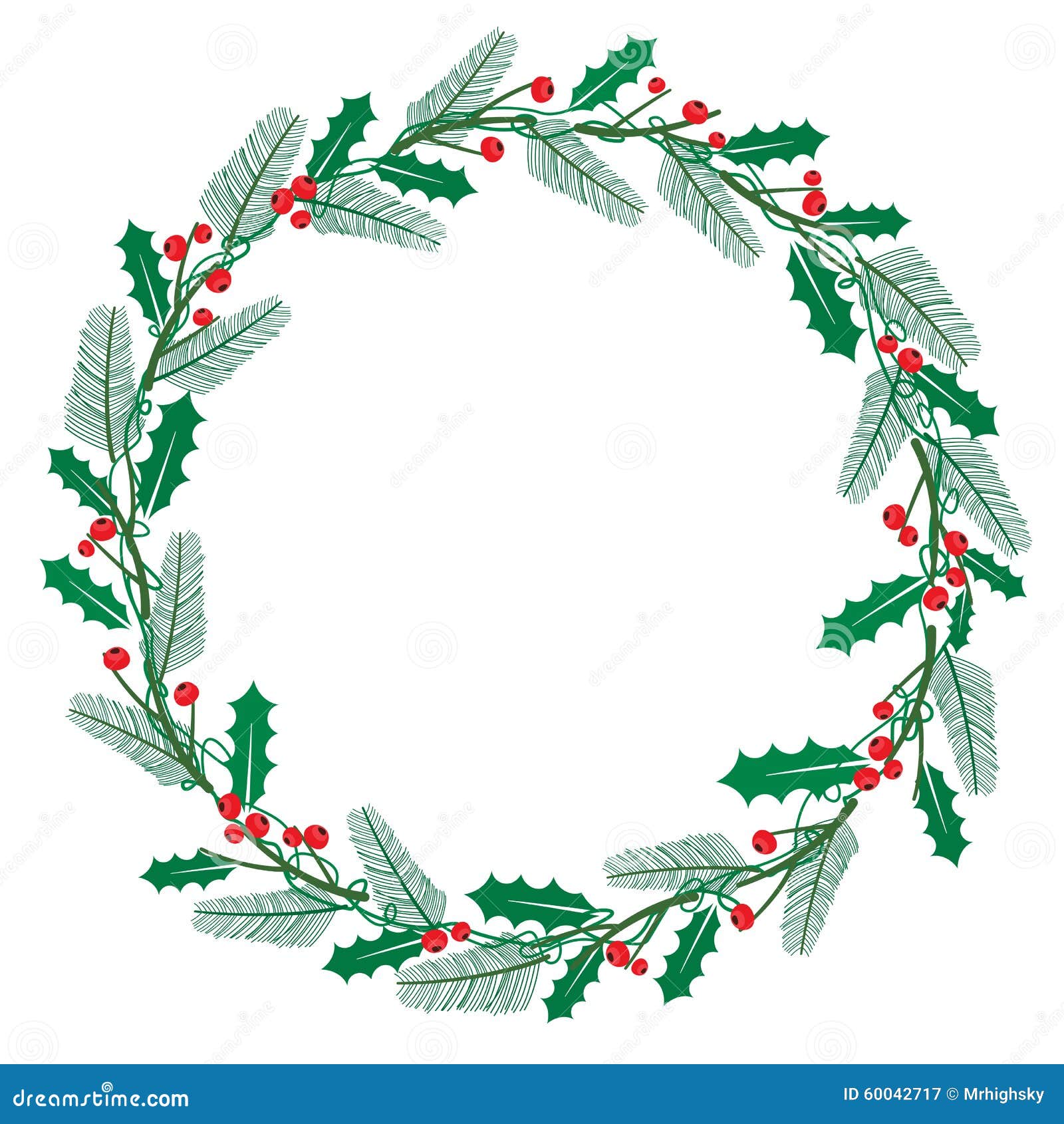 Christmas Wreath Frame Stock Vector - Image: 60042717