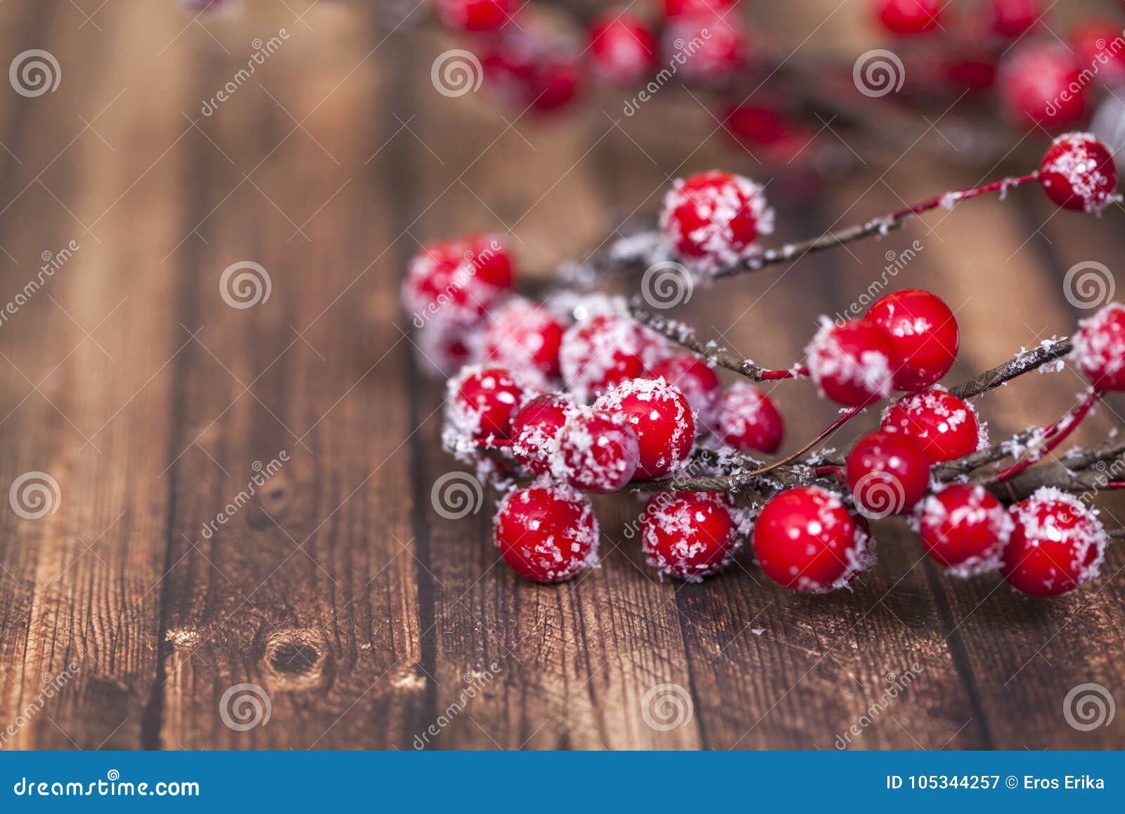 Christmas Wreath of Red Berries Stock Image - Image of merry, natural ...