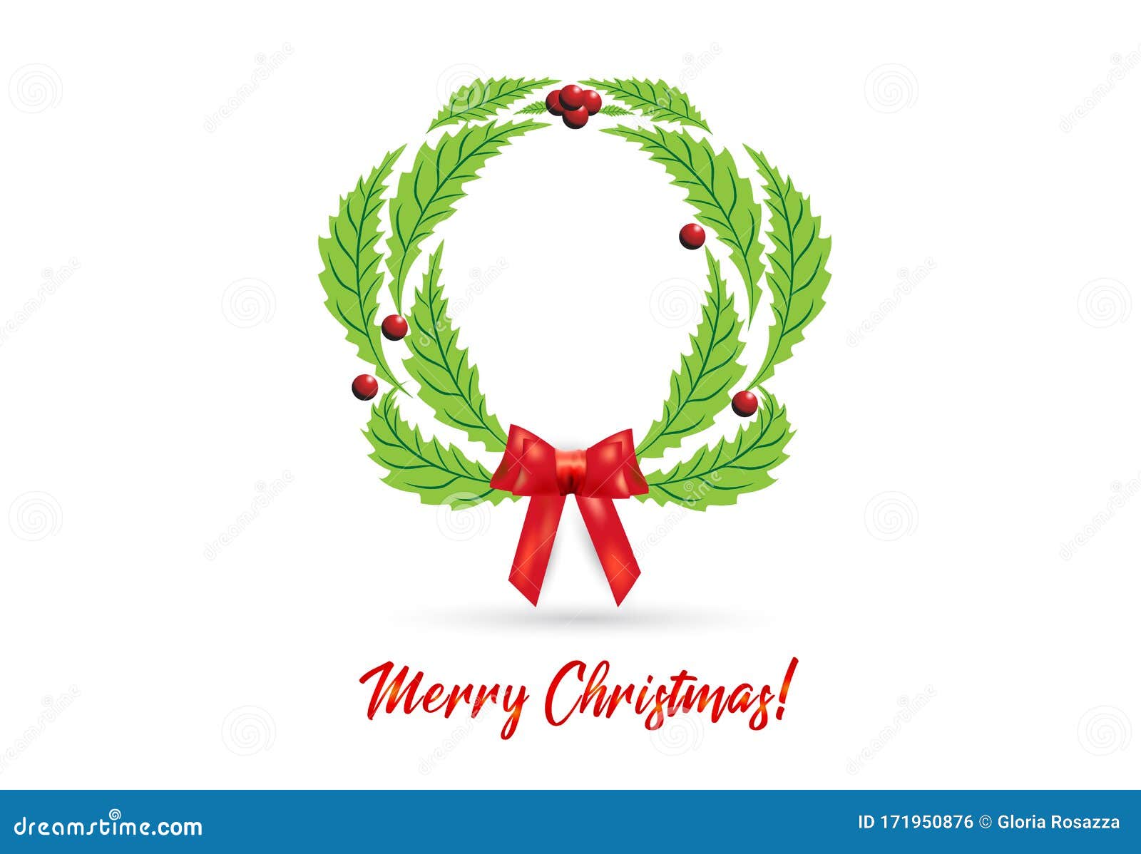 christmas wreath with red bow ribbon