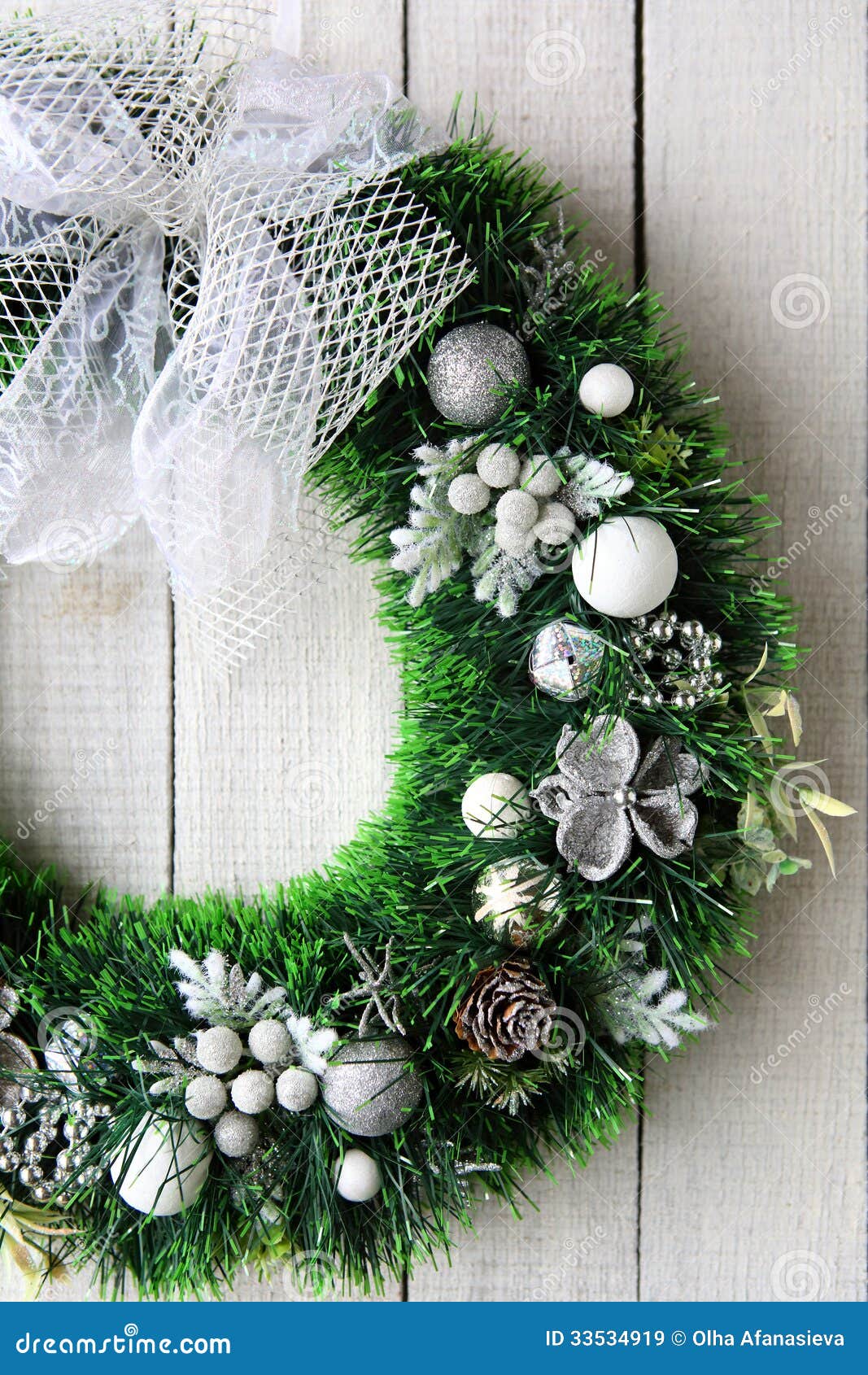 Christmas Wreath On White Door Royalty Free Stock Images ...