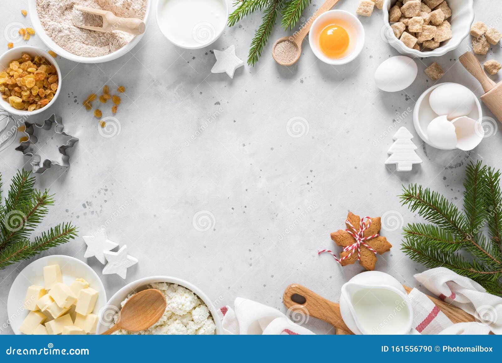 Christmas Baking Cake Background. Ingredients and Tools for Baking - Flour,  Eggs, Silicone Molds in the Shape of a Christmas Tree, Stock Photo - Image  of preparation, dough: 132694434