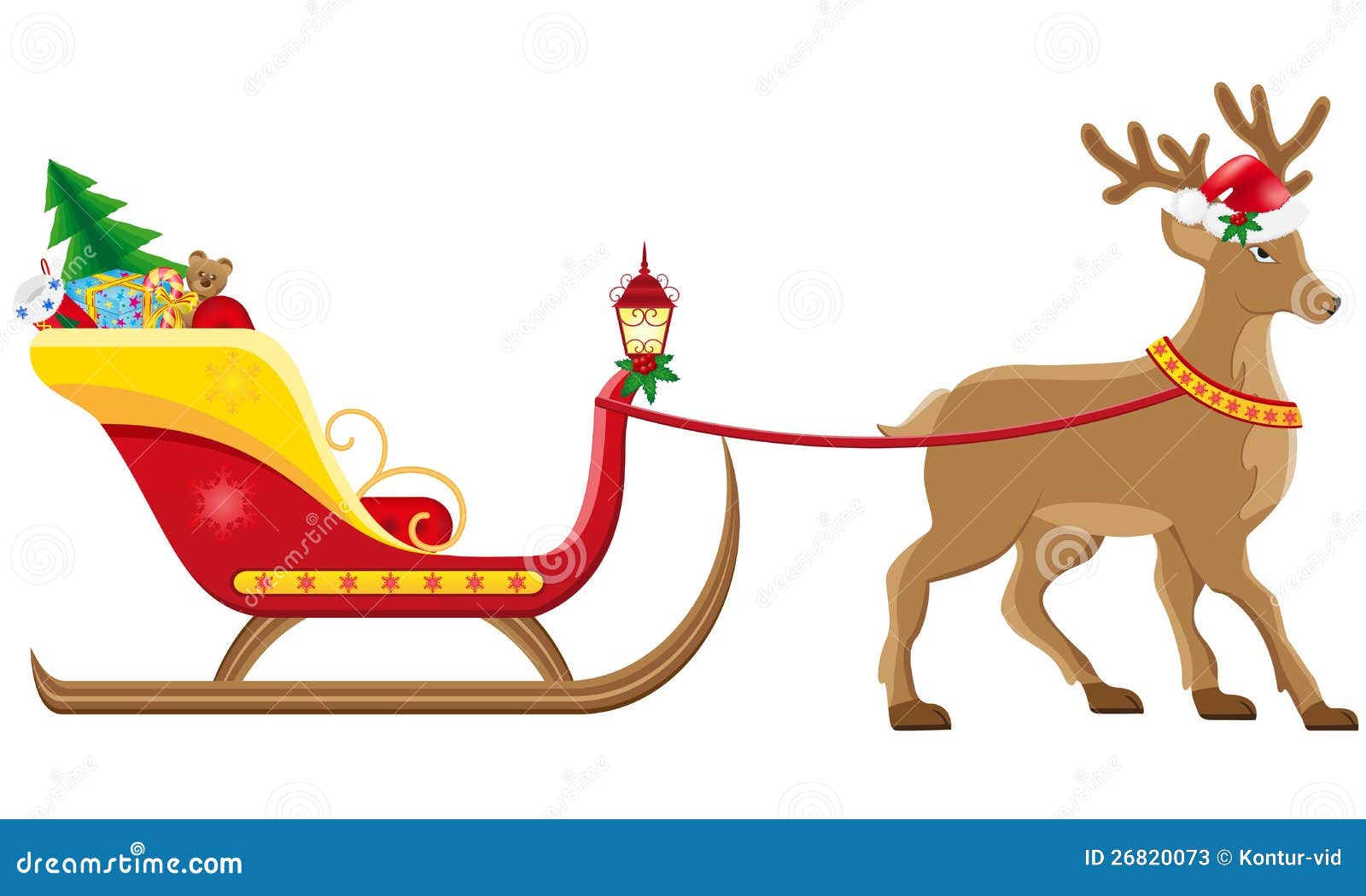 Christmassanta Sleigh With Reindeer Stock Photos - Image: 26820073