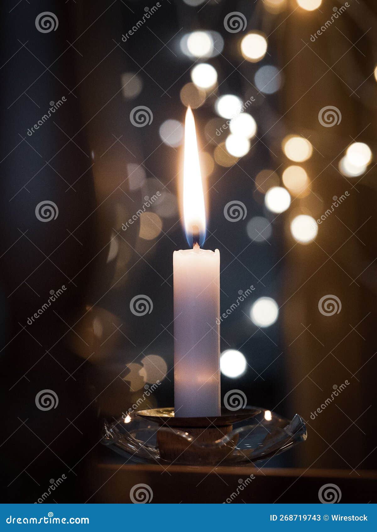 Christmastime with Candle Lit Stock Image Image of card, candlelight