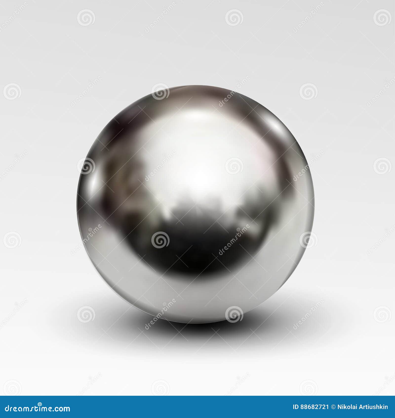 chrome ball realistic on white background