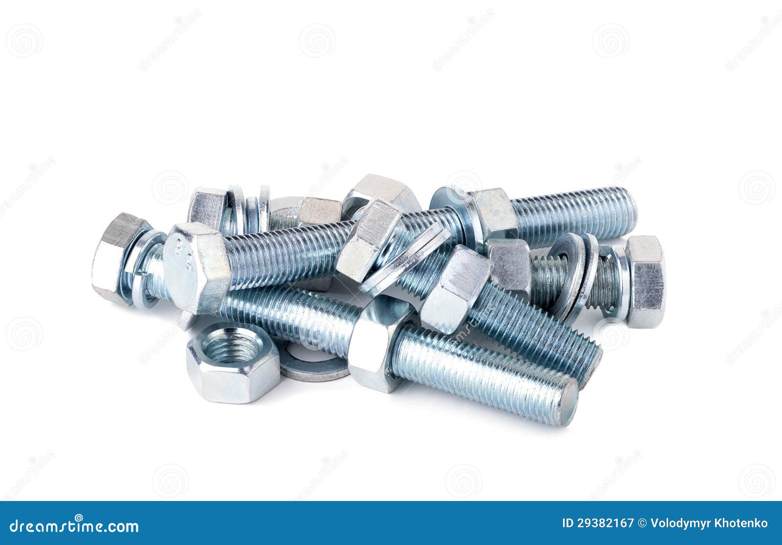 Chrome Bolts and Nuts stock image. Image of iron, hardware 29382167