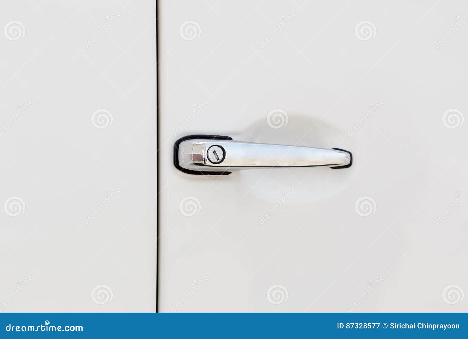 Chrome Car Door Handle on White Car Stock Image Image of vehicle