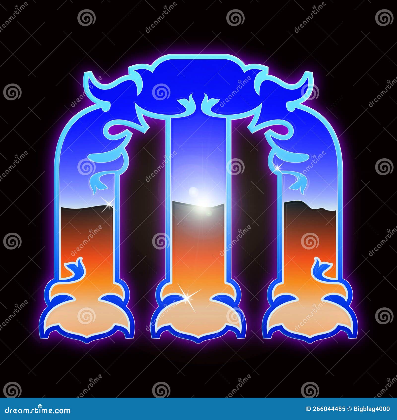 Chrome Decorative Font.Custom Letter on Black Background. Stock Image