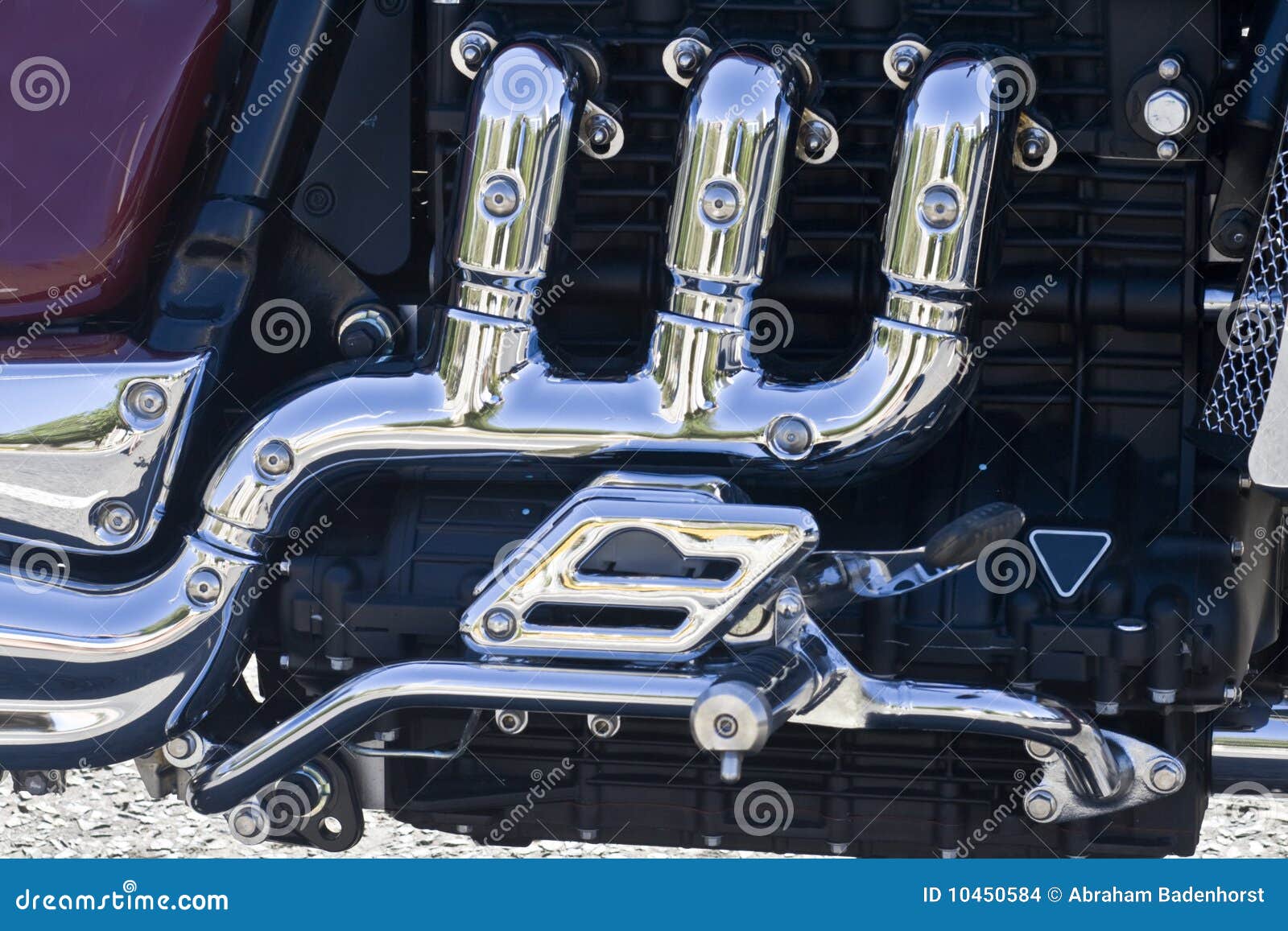Chrome exhaust manifold stock photo. Image of cycle, transportation