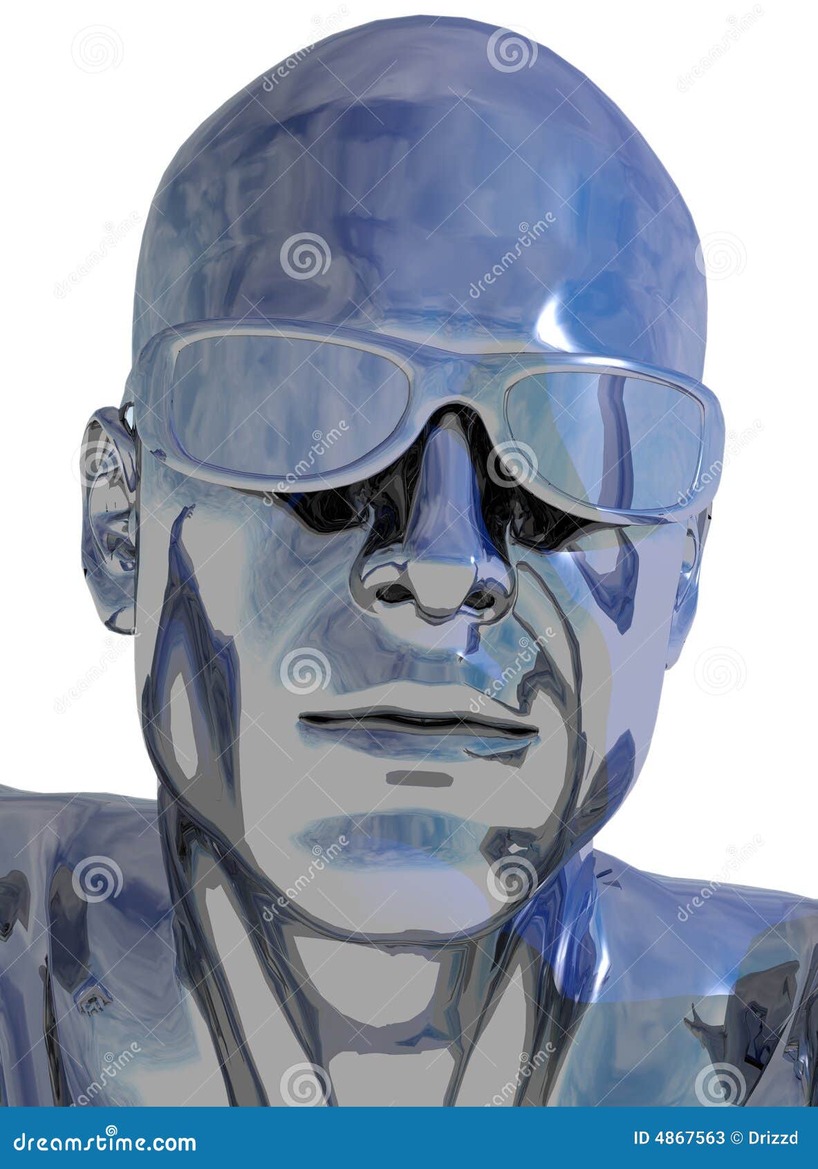 Chrome head stock illustration. Illustration of android 4867563