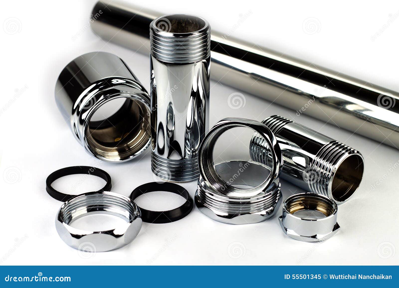Chrome Pipe and Accessories Stock Image Image of diminishing, iron