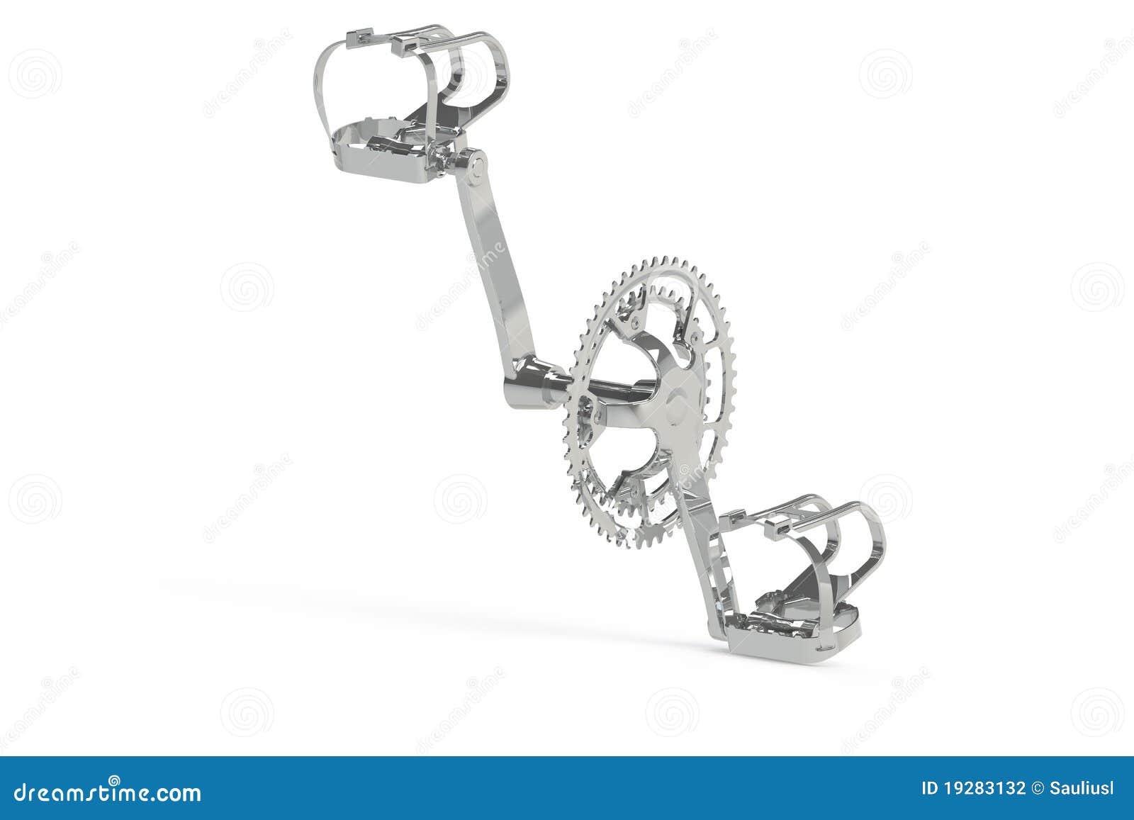 Chrome Shiny Bicycle Pedals and Crankset Assembly Stock Illustration Illustration of shiny