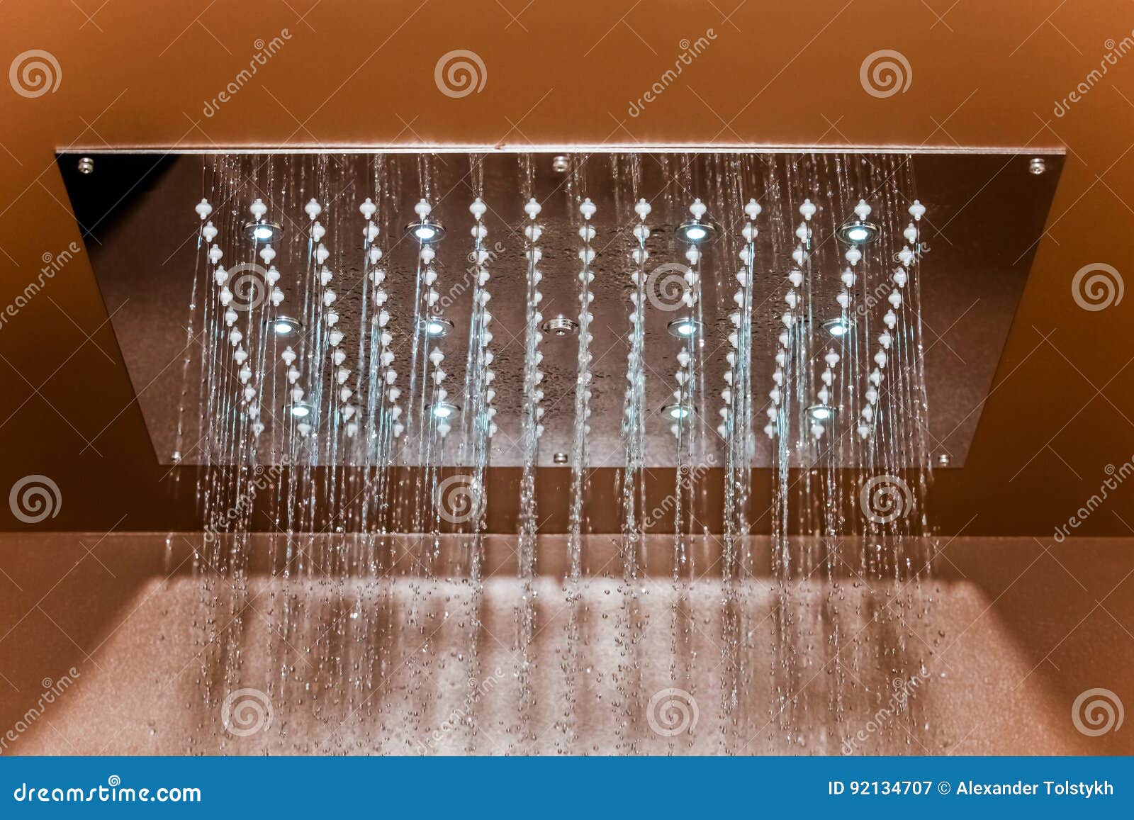 Chrome Shower Head with Water Drops Stock Image Image of bathtub