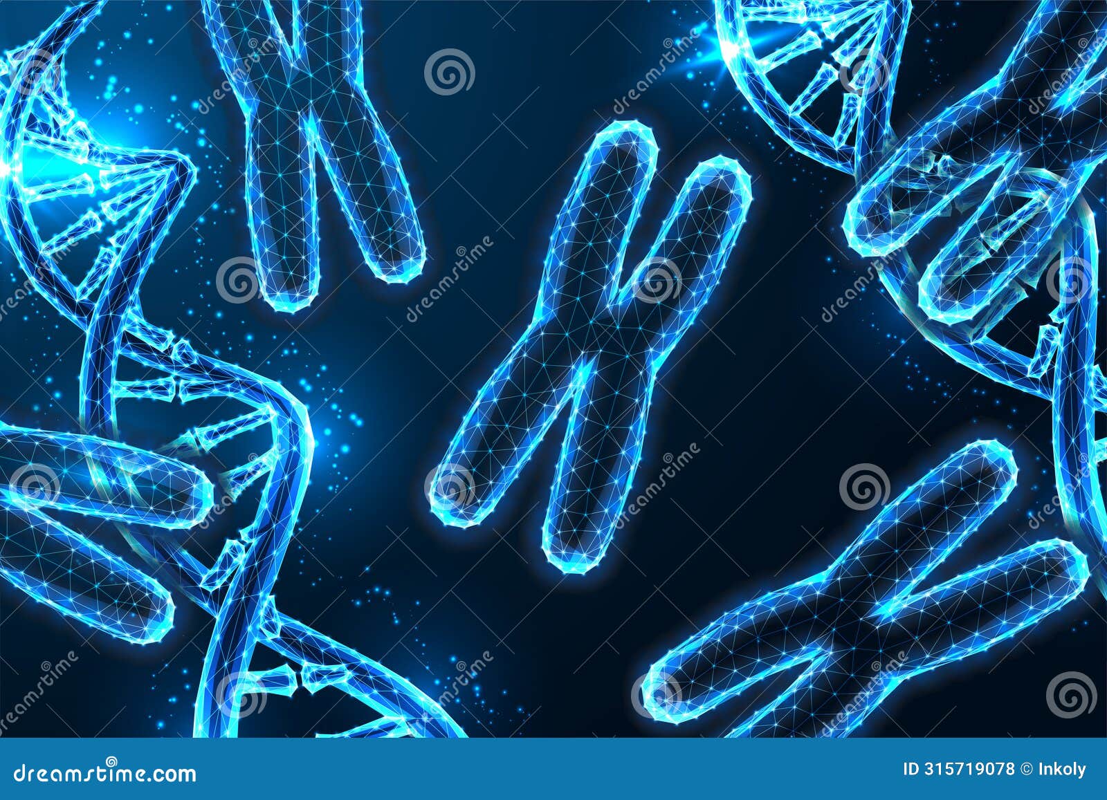 chromosomes and dna strands scientific background. genetic engineering futuristic concept