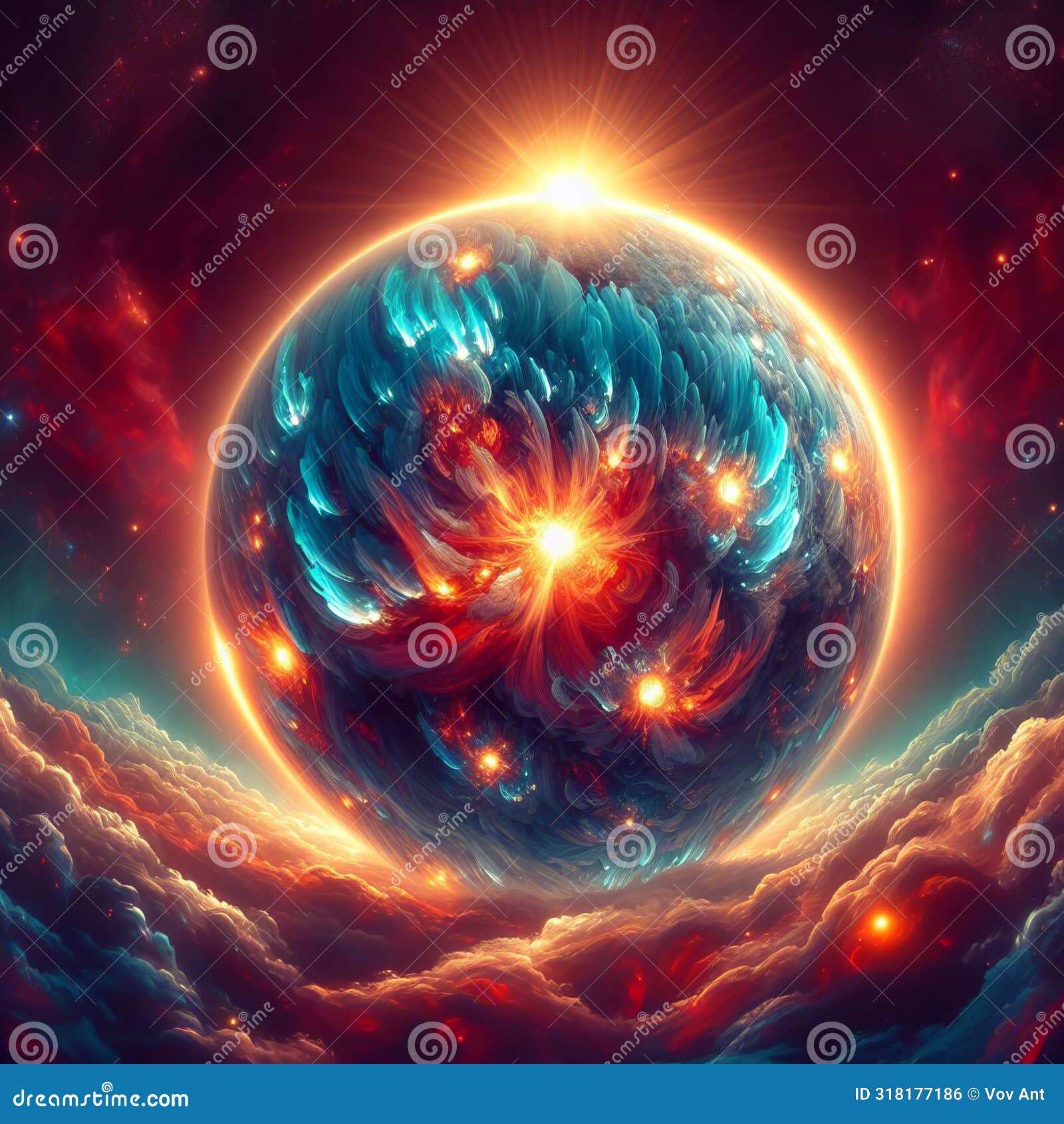 chromosphere the middle layer of a star's atmosphere, above he