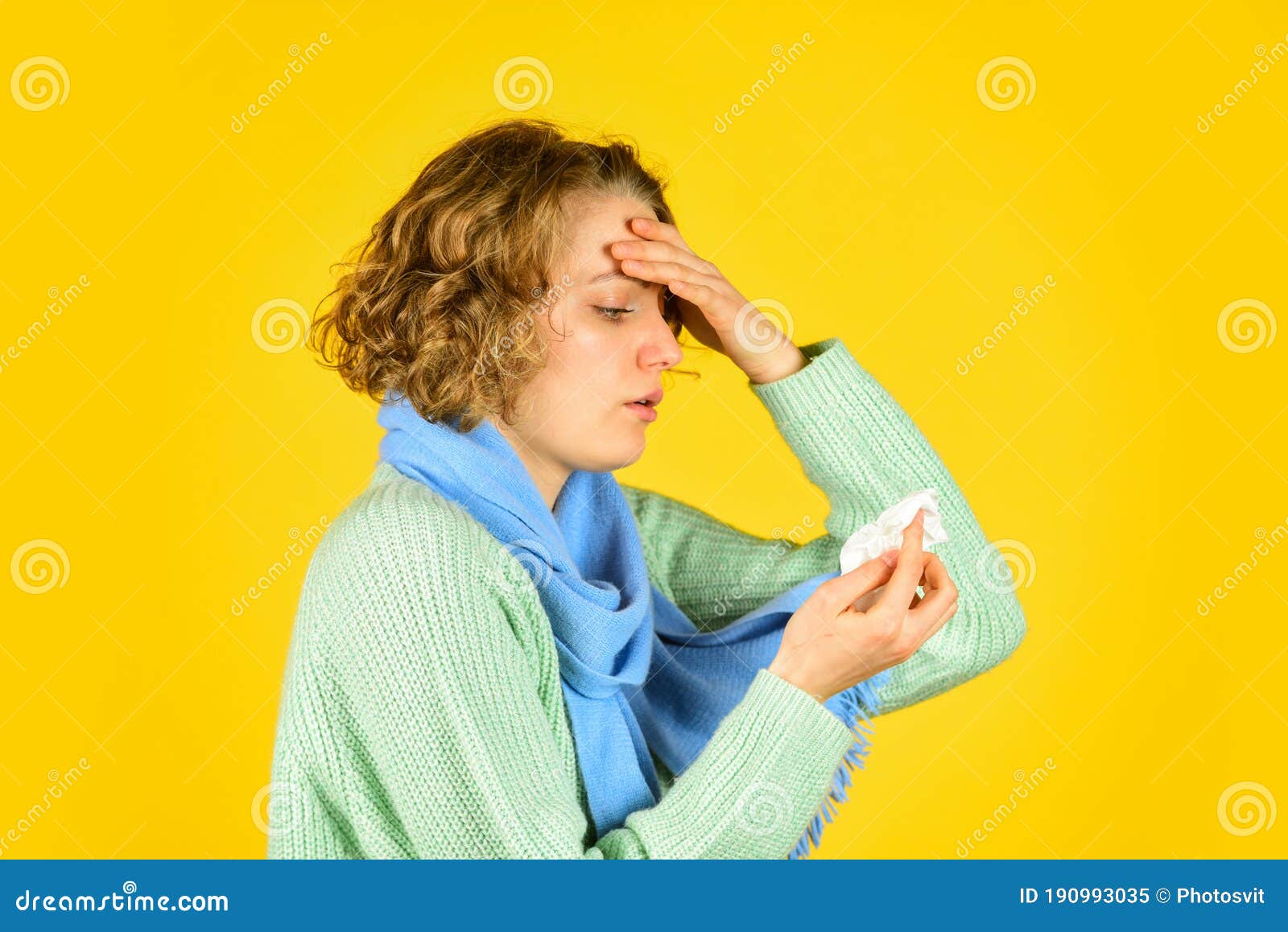 Chronic Sinusitis Cold Flu Symptoms Sick Woman Blowing Nose Contagious Respiratory Disease Influenza Infection Stock Image Image Of Outbreak Nose