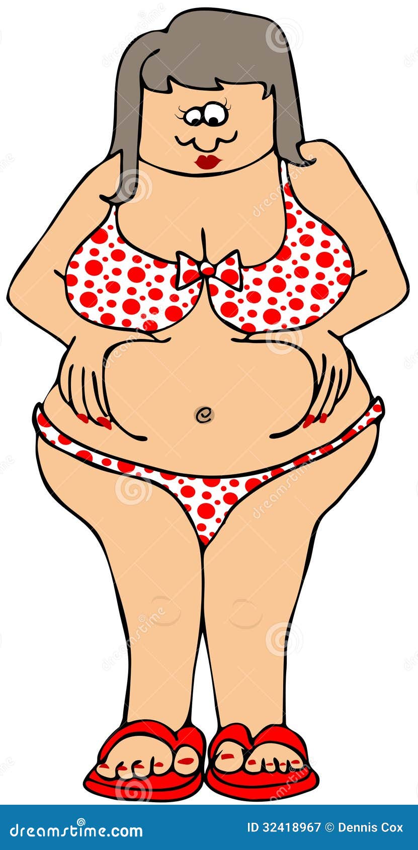 polka dot wearing chubby girl comic