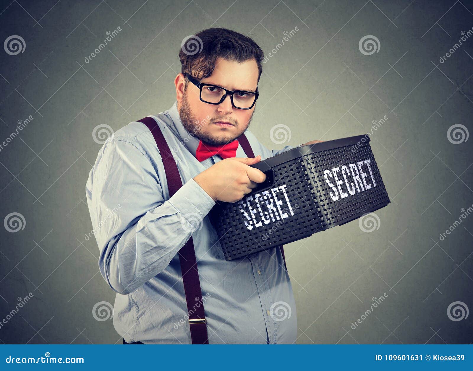 suspicious business man keeping secrets
