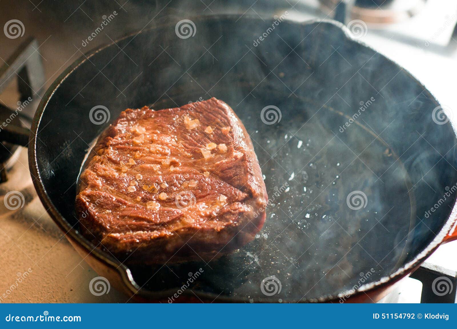Chuck steak on skillet stock photo. Image of juicy, food 51154792
