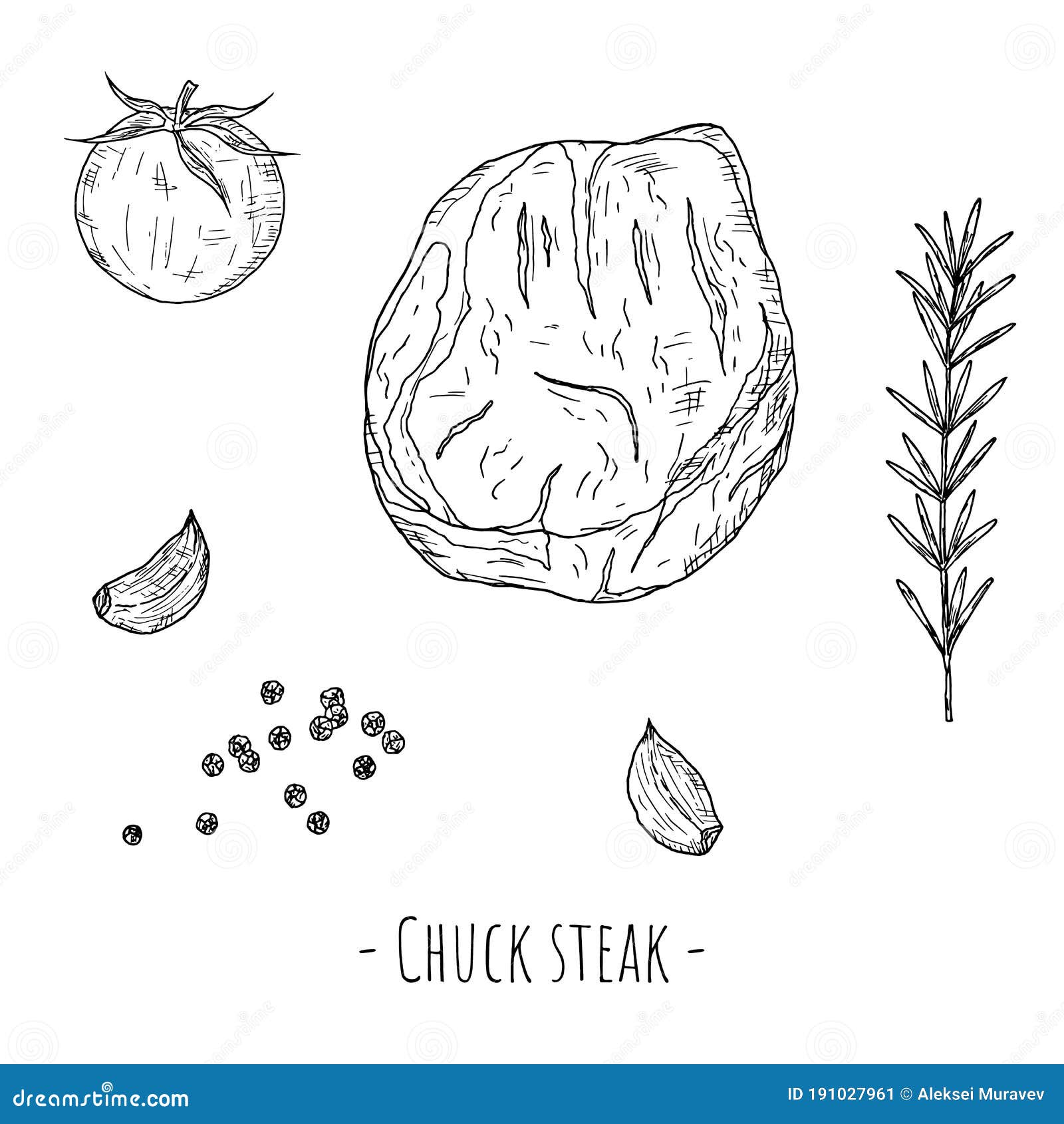 steak vector black and white