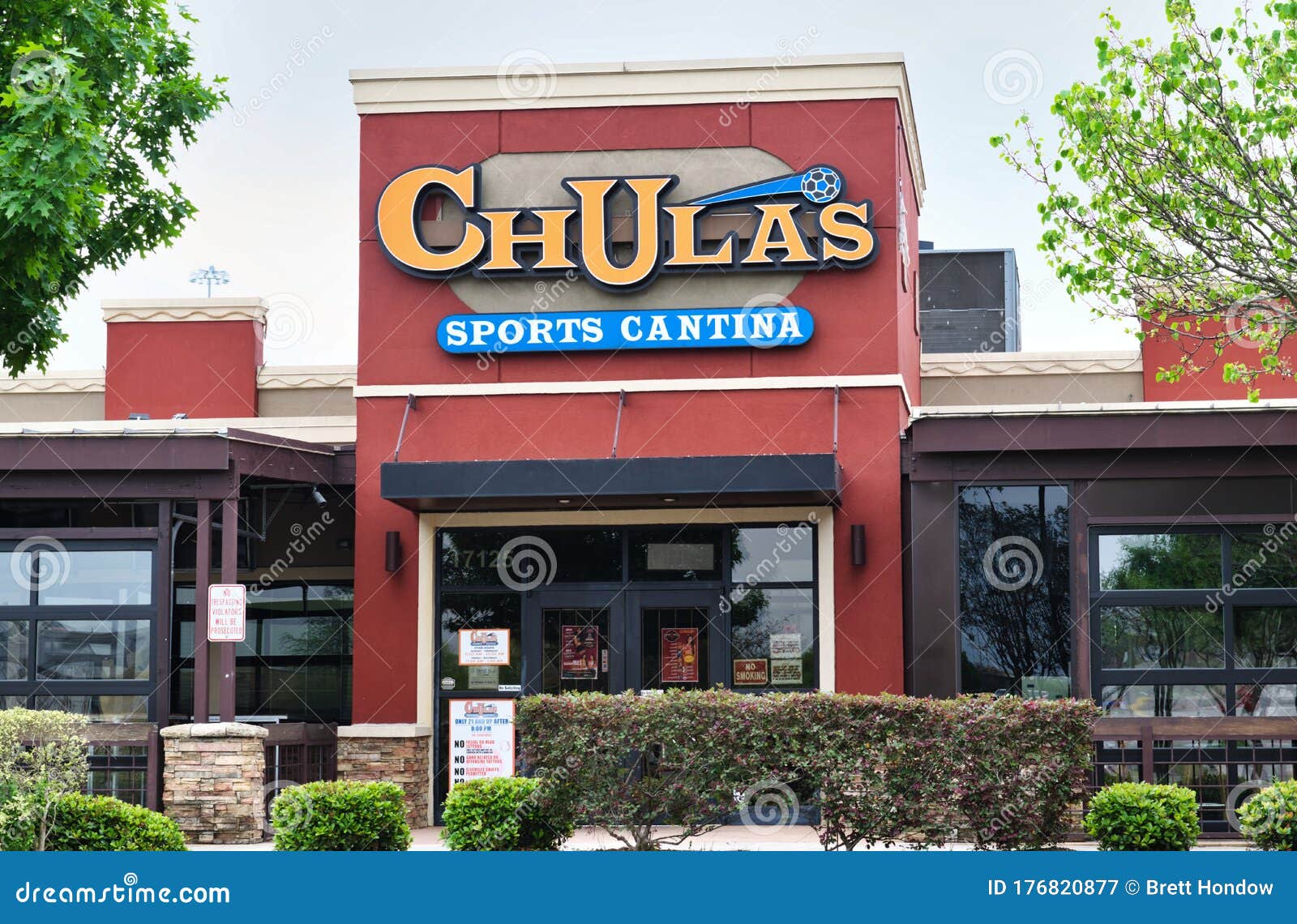 Chulas Sports Cantina Exterior at Willowbrook in Houston, TX. Editorial