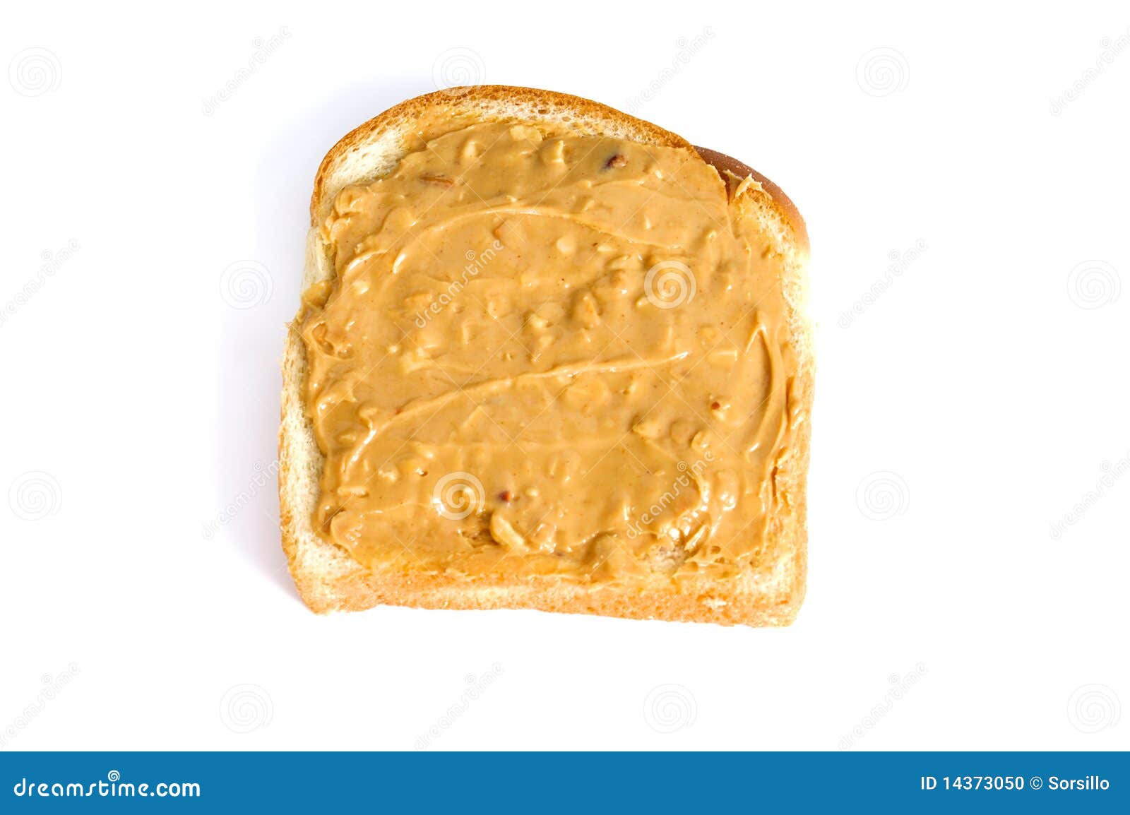 Chunky Peanut Butter Sandwich On White Stock Photo Image Of Bread Food