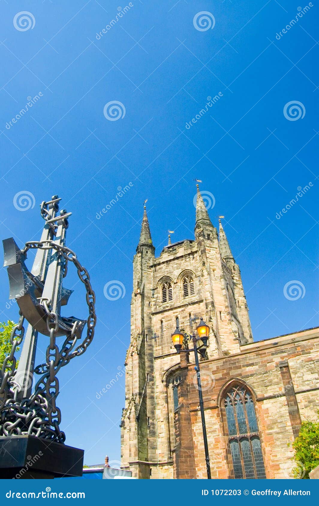 Church and anchor stock image. Image of tower, history 1072203