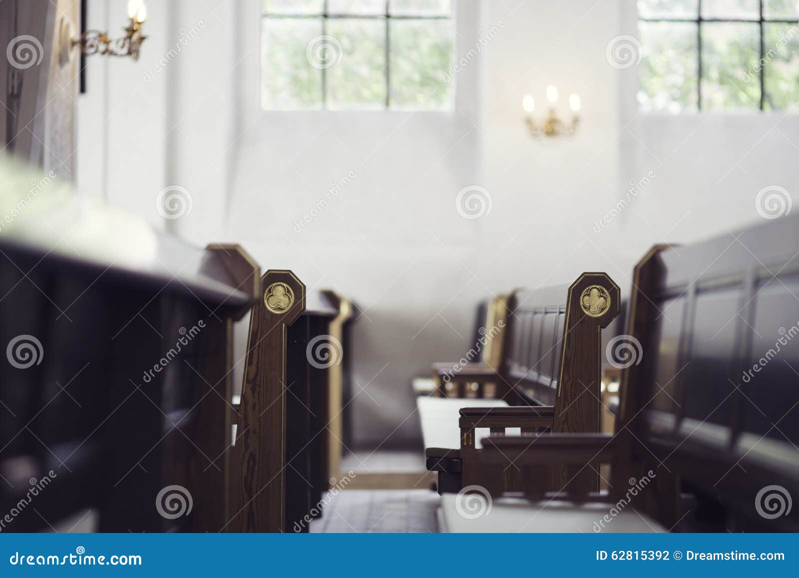 Church benches stock photo. Image of catholicism, building 62815392