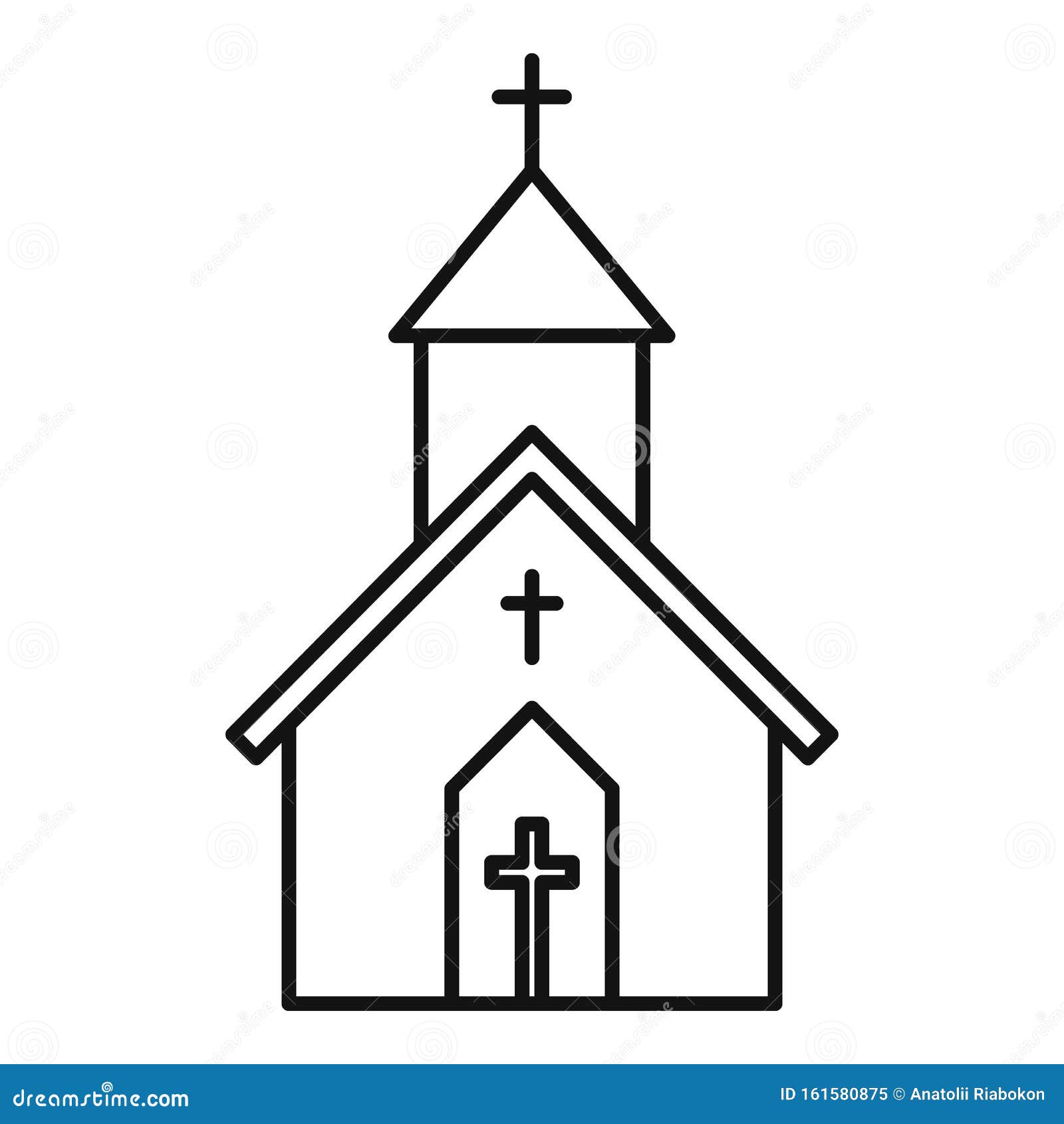 Download Church Building Icon, Outline Style Stock Vector ...