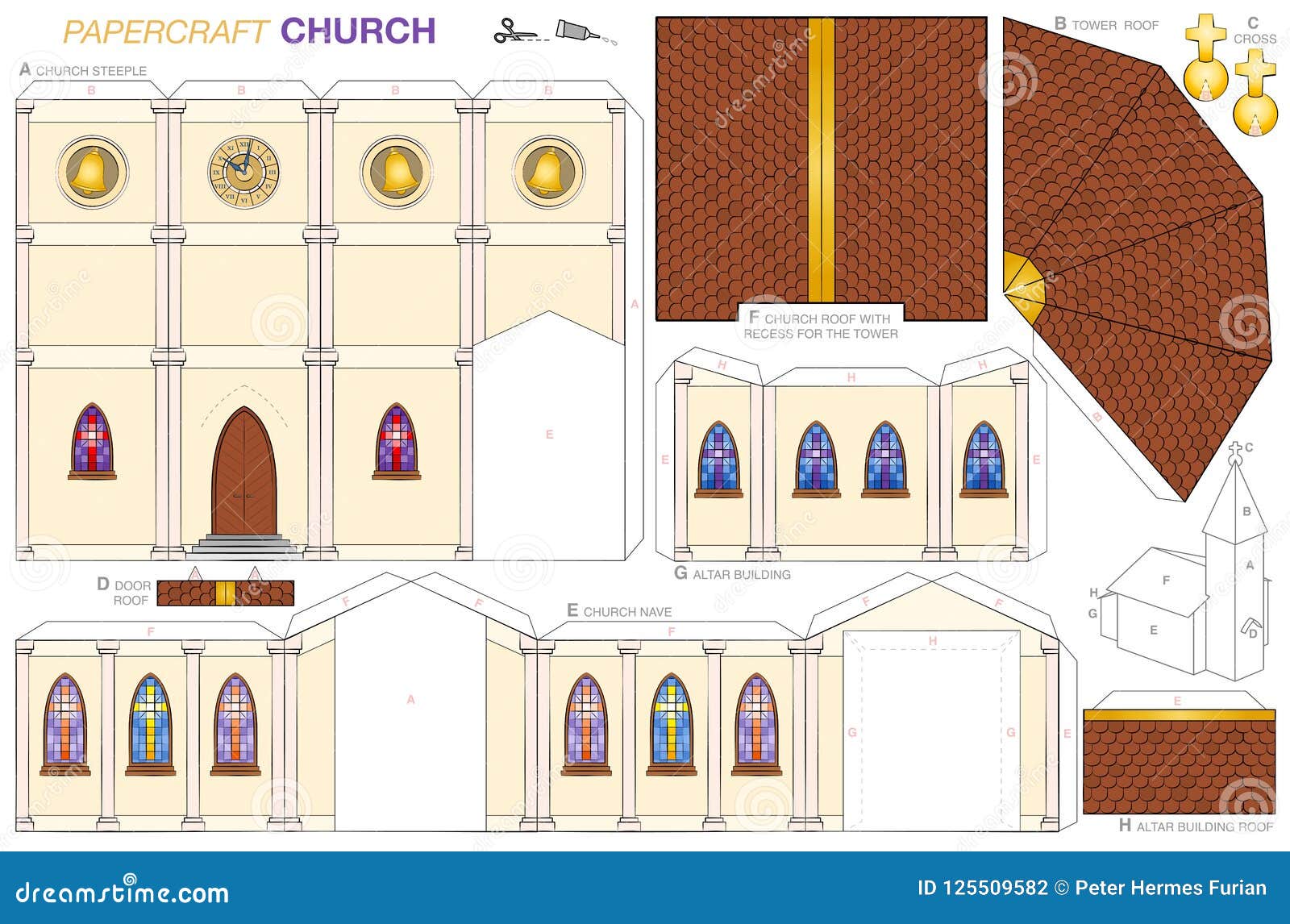 Christmas Paper Church Templates