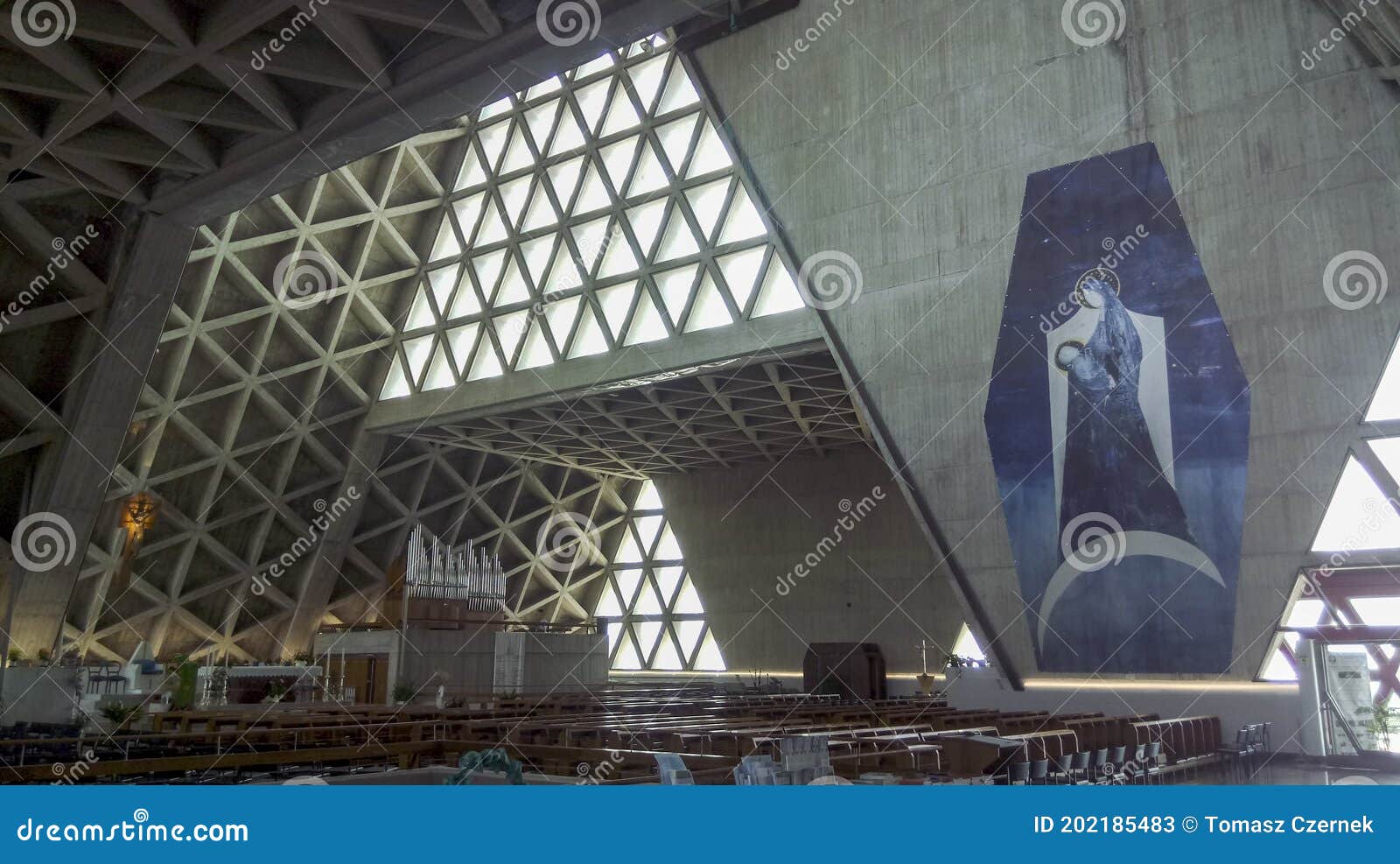 The Church is Built of Structural Structural Concrete Stock Image Image of pews, religion