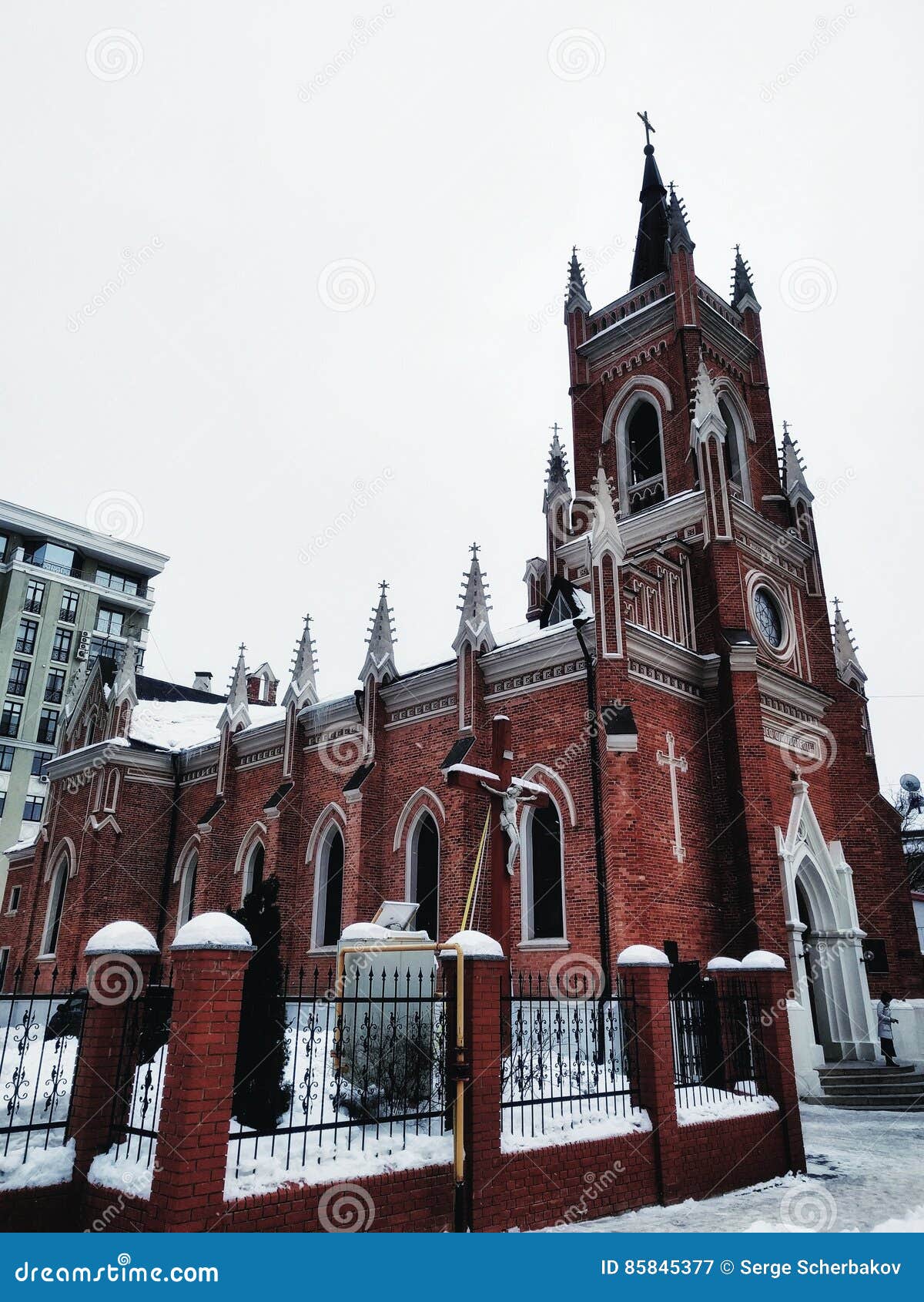 Church stock image. Image of snowy, architecture, geometry 85845377