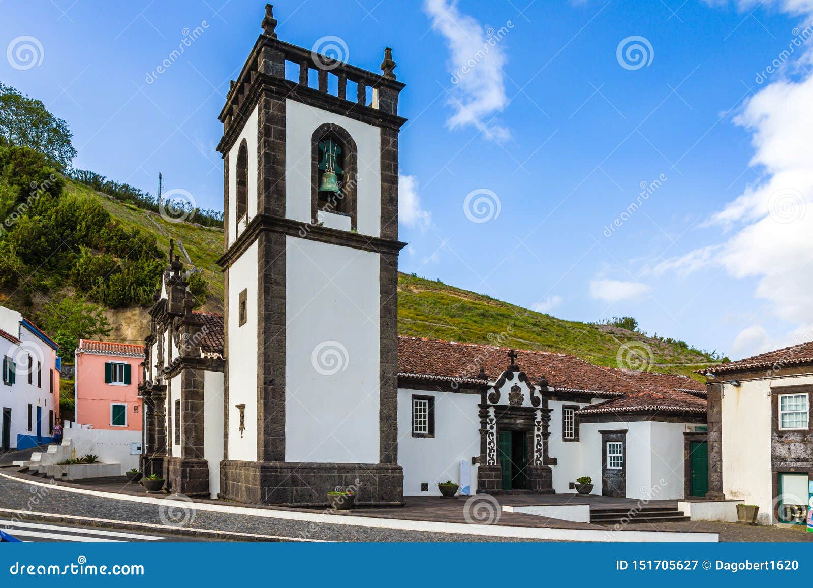 church and centro de turismo in povoacao on sao miguel island, azores