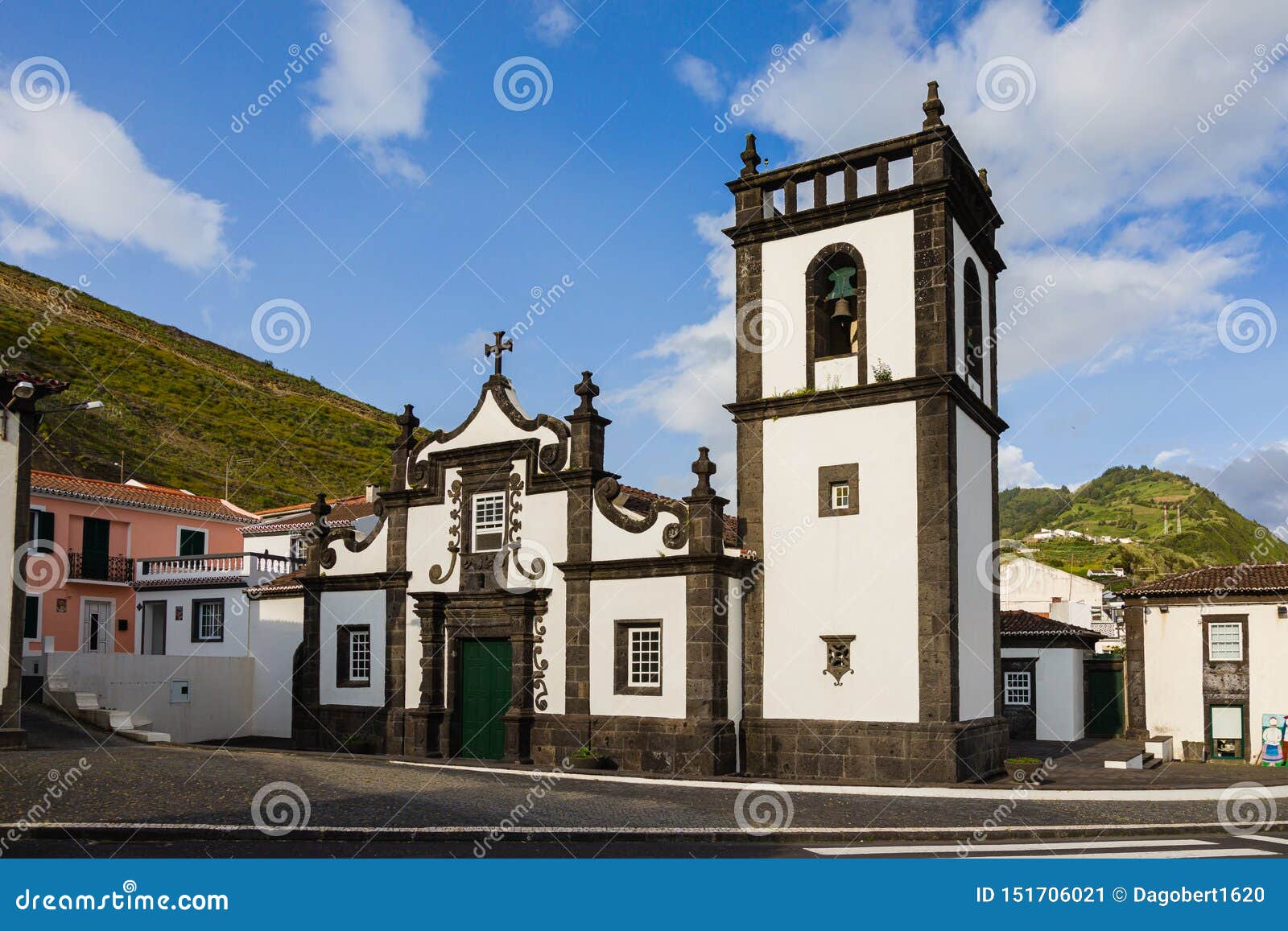 church and centro de turismo in povoacao on sao miguel island, azores