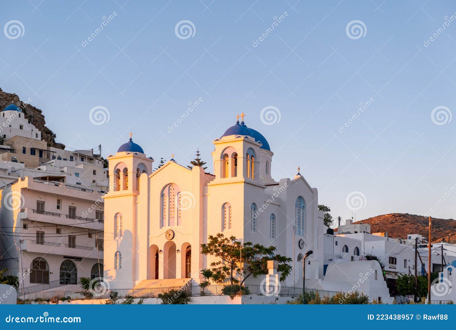 church of evangelismos cathedral at ios, nios island, cyclades, greece
