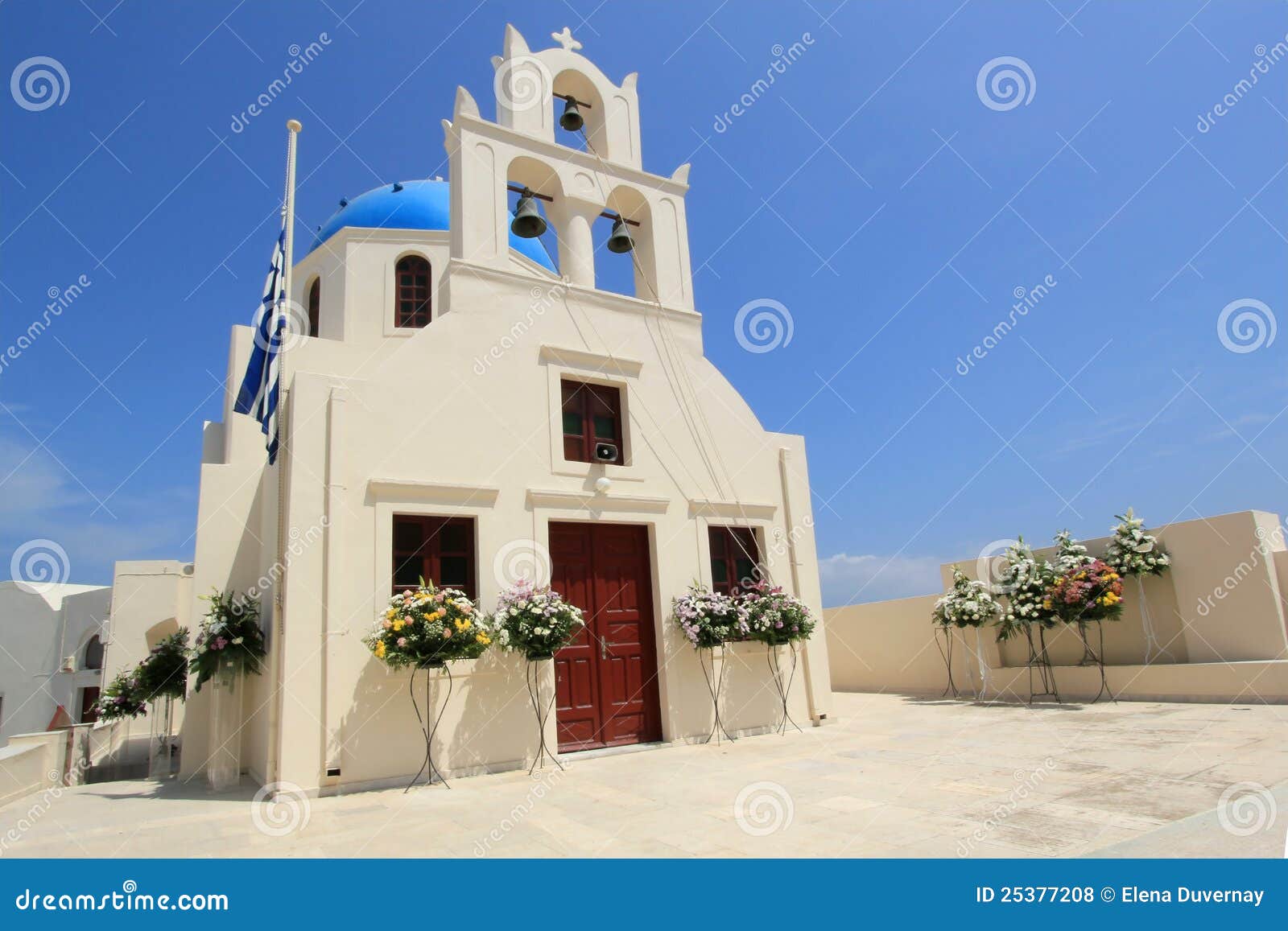 Church with Flowers for Funeral, Greece Stock Photo Image of flower
