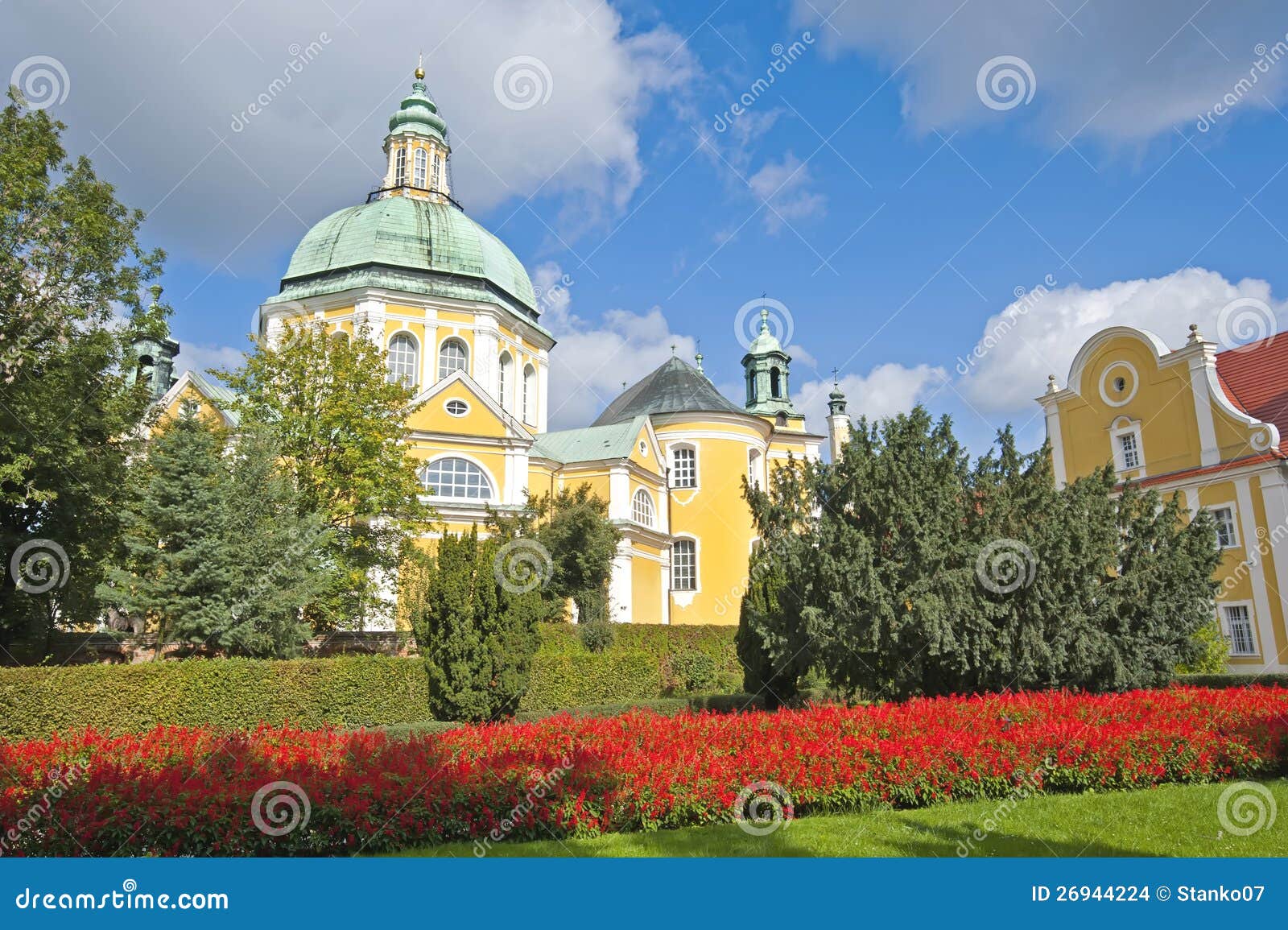 Church with garden stock photo. Image of building, eternity 26944224