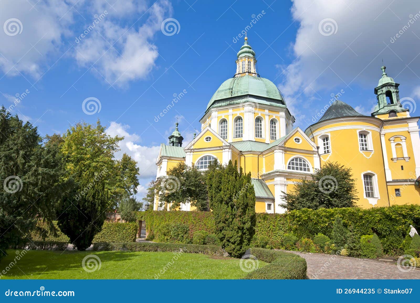 Church with garden stock image. Image of bell, concrete 26944235