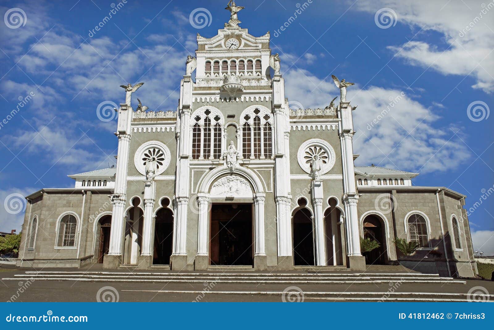 Church of heredia stock photo. Image of travel, blue 41812462